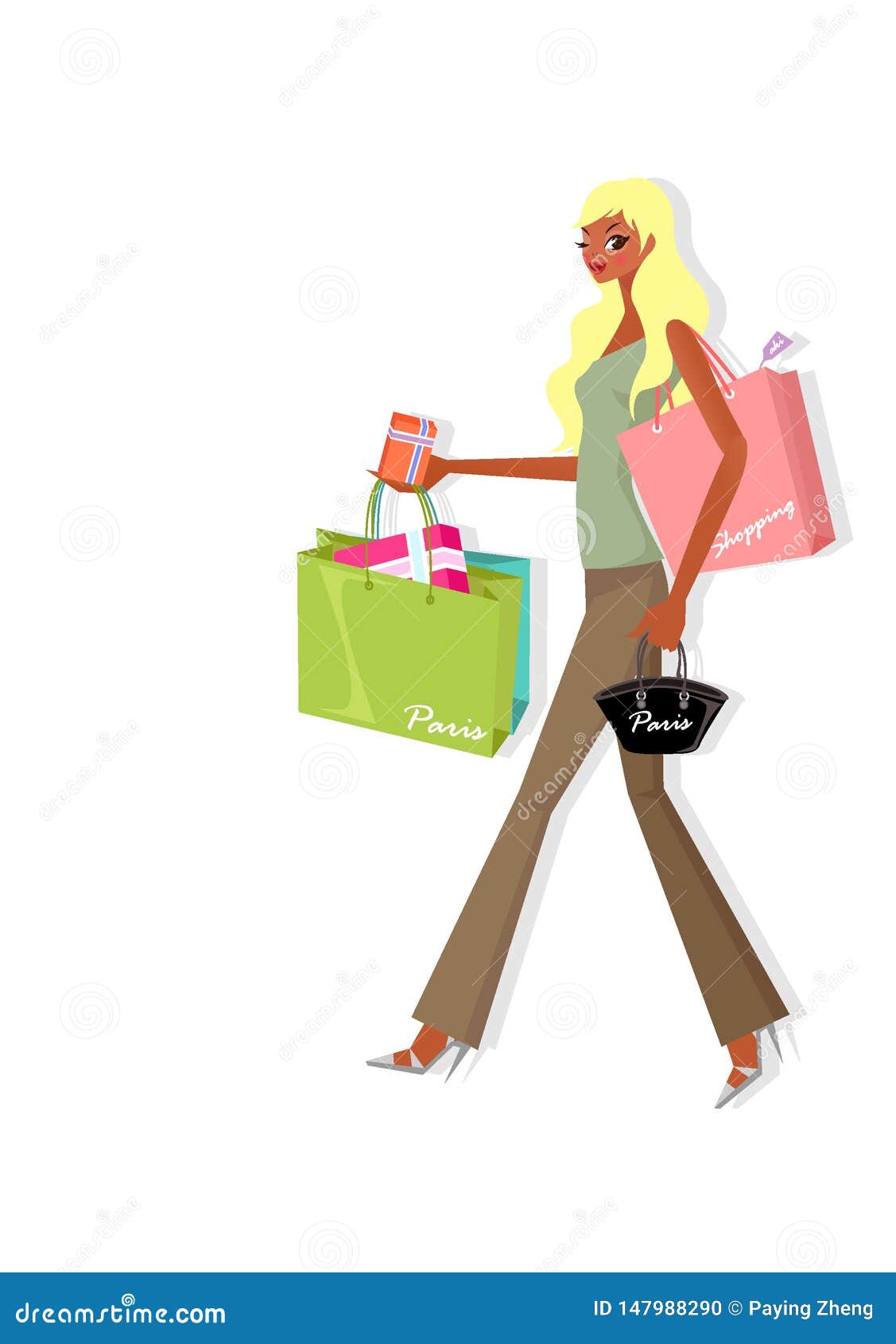 Vector Illustration Illustration, Fashion Women Shopping. Stock Vector ...