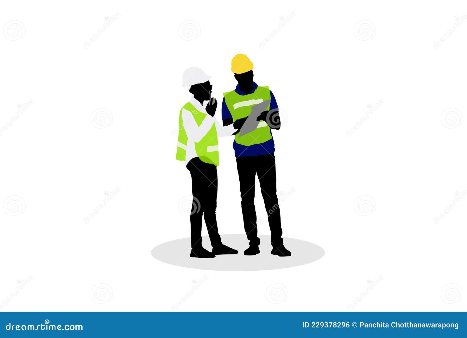 Vector Illustration of Industrial Engineer and Technician Characters