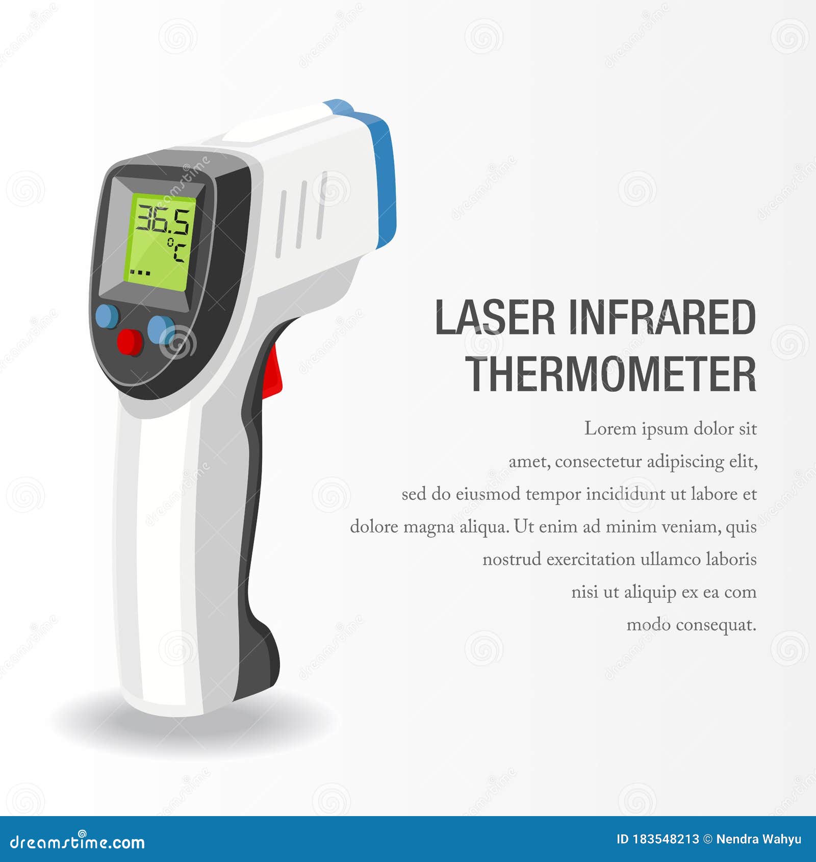 Vector Illustration of an Infrared Thermometer Gun. Suitable for Health