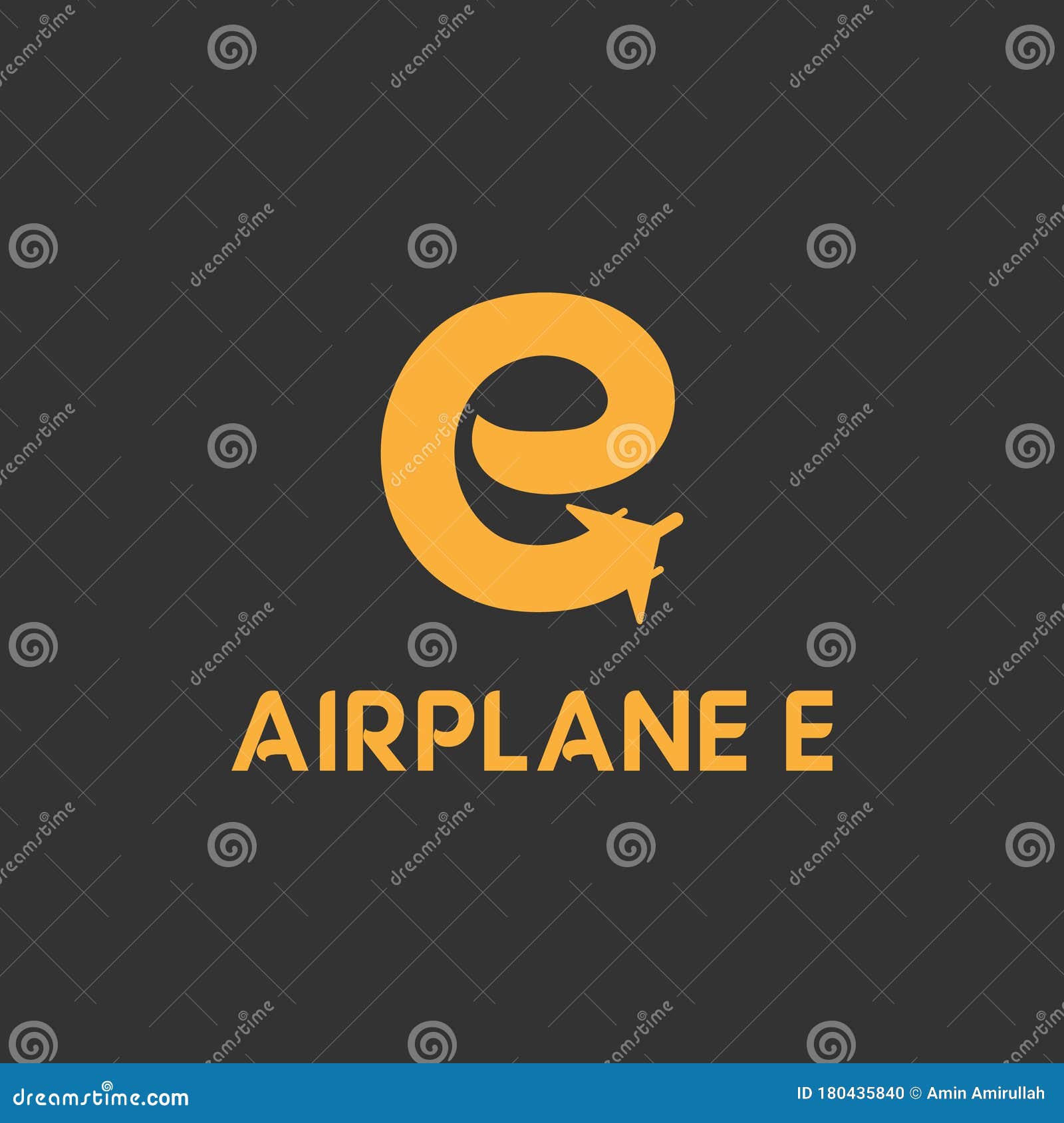 Vector Illustration Initial E Travel Logo Design Orange Color Stock