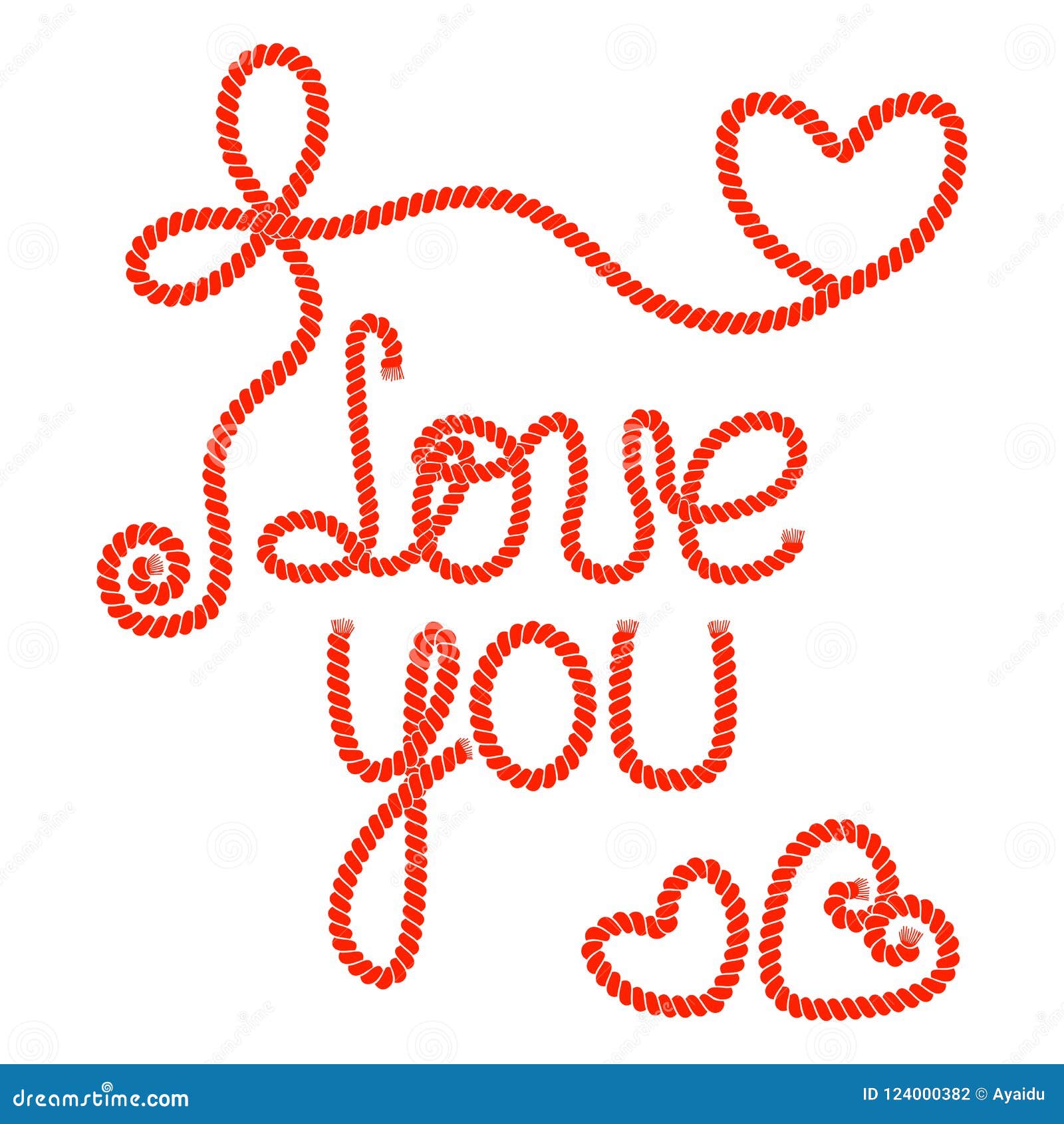 Vector Illustration The Inscription I Love You And The Hearts Stock