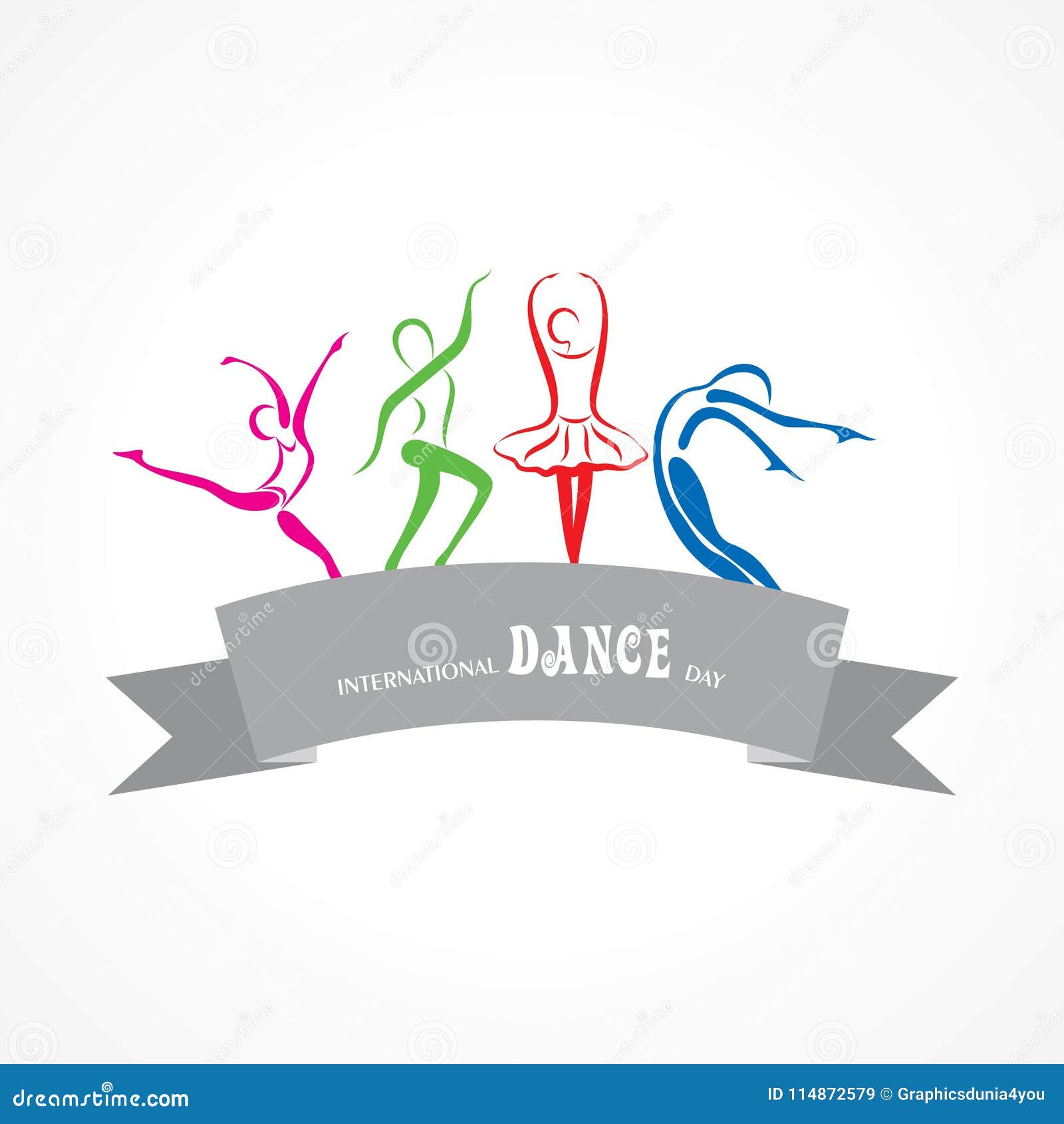 Vector Illustration of International Dance Day Greeting. Vector Illustration of International Dance Day, Design for flyers, magazines and commercial banners.