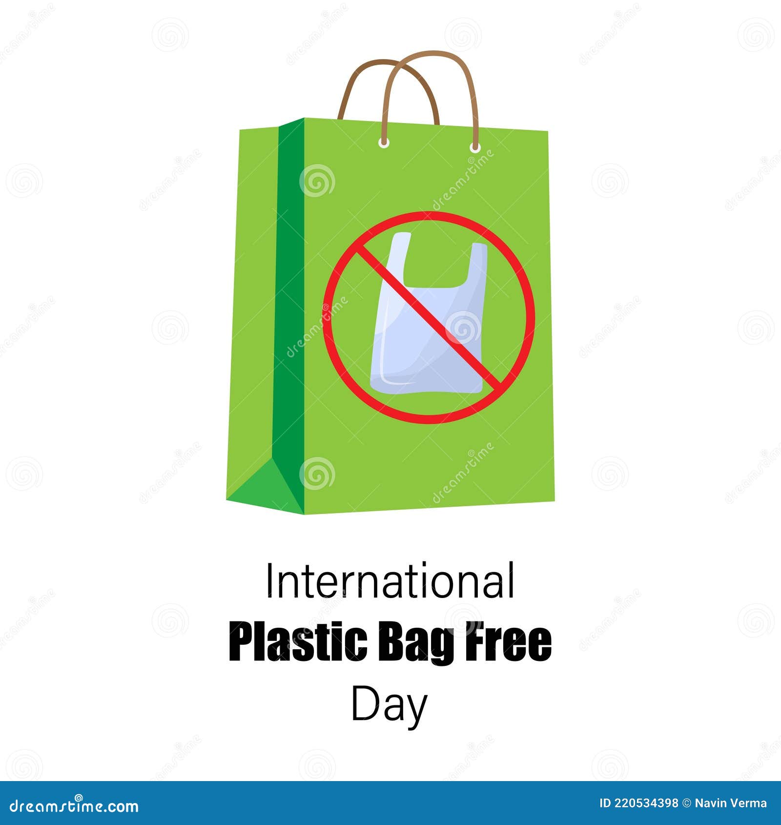 Vector Illustration for International Plastic Bag Free Day. Stock