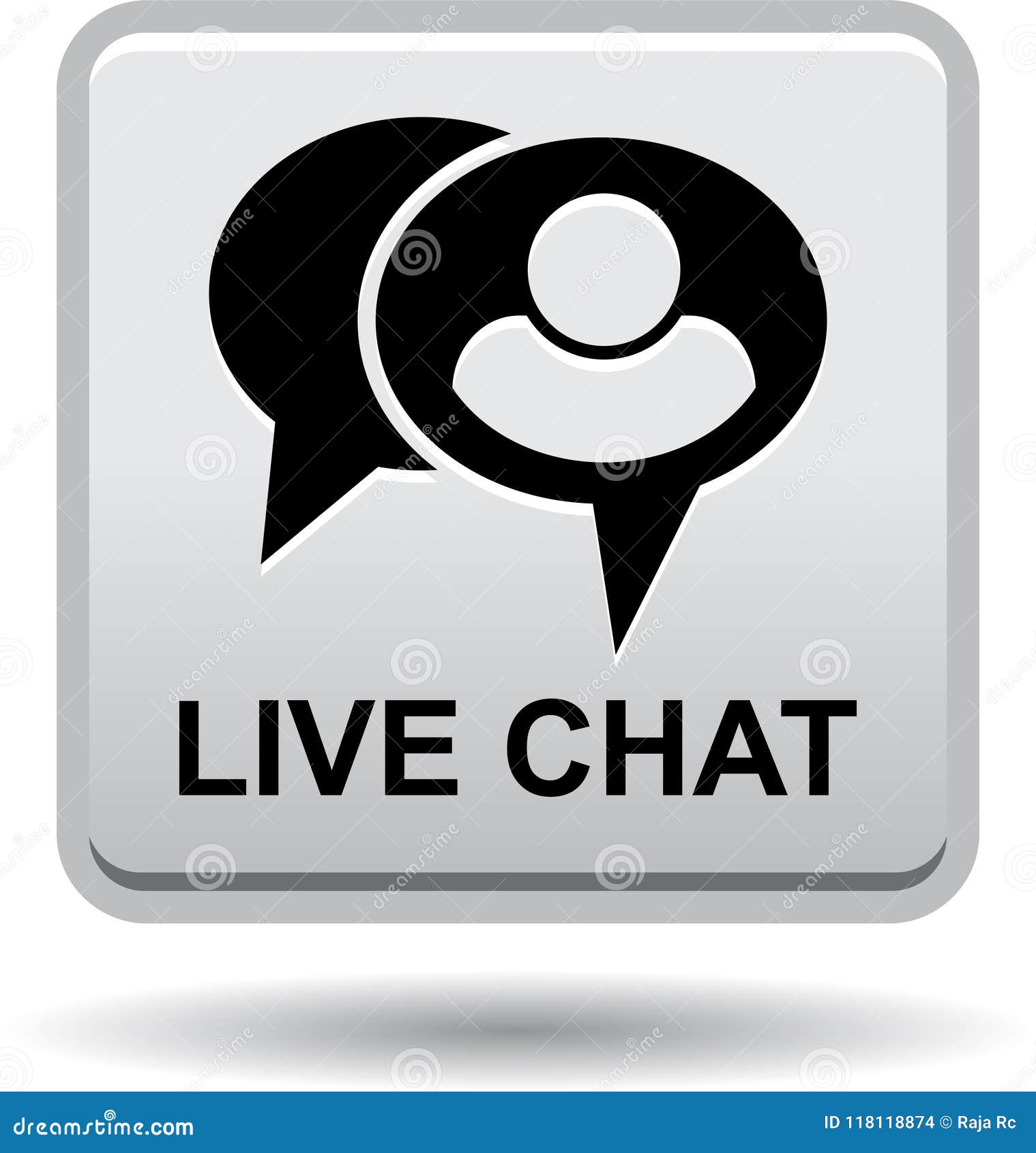 live chat icon web button gray