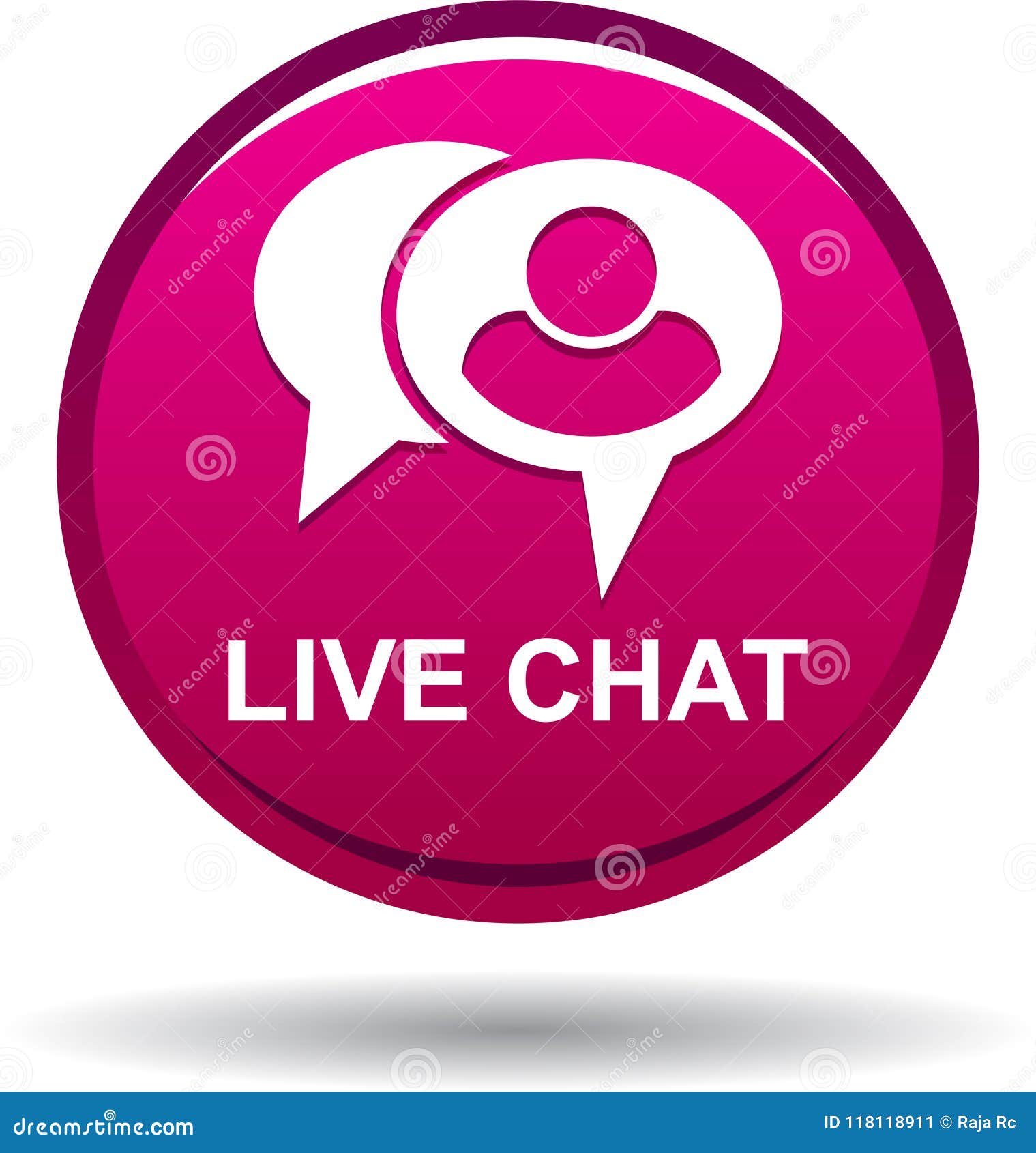Live Chat Icon Web Button Pink Stock Vector Illustration of address