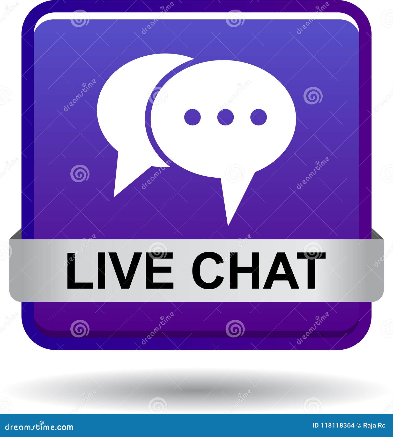 Live Chat Icon Web Button Violet Stock Vector Illustration Of Blank Color