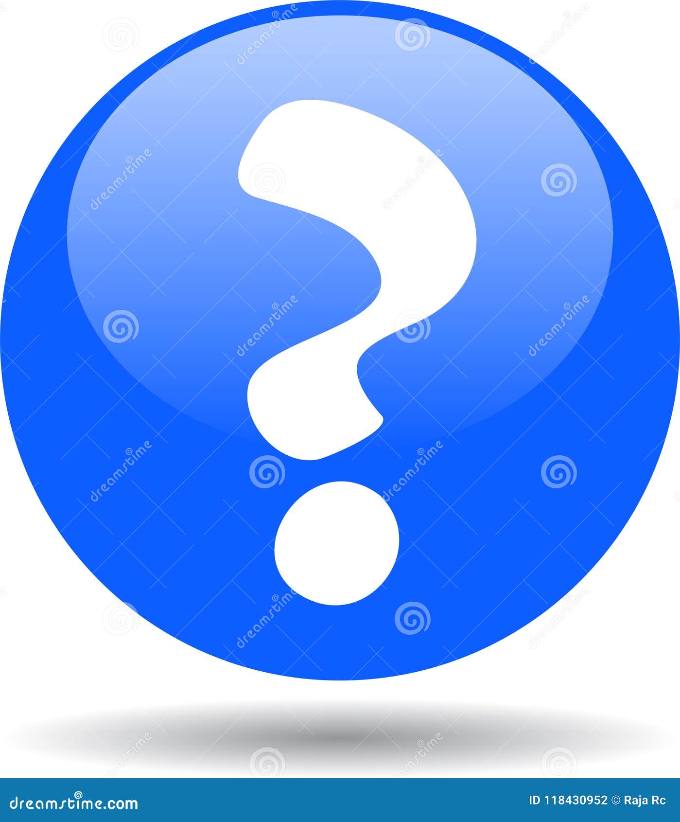question mark web button blue