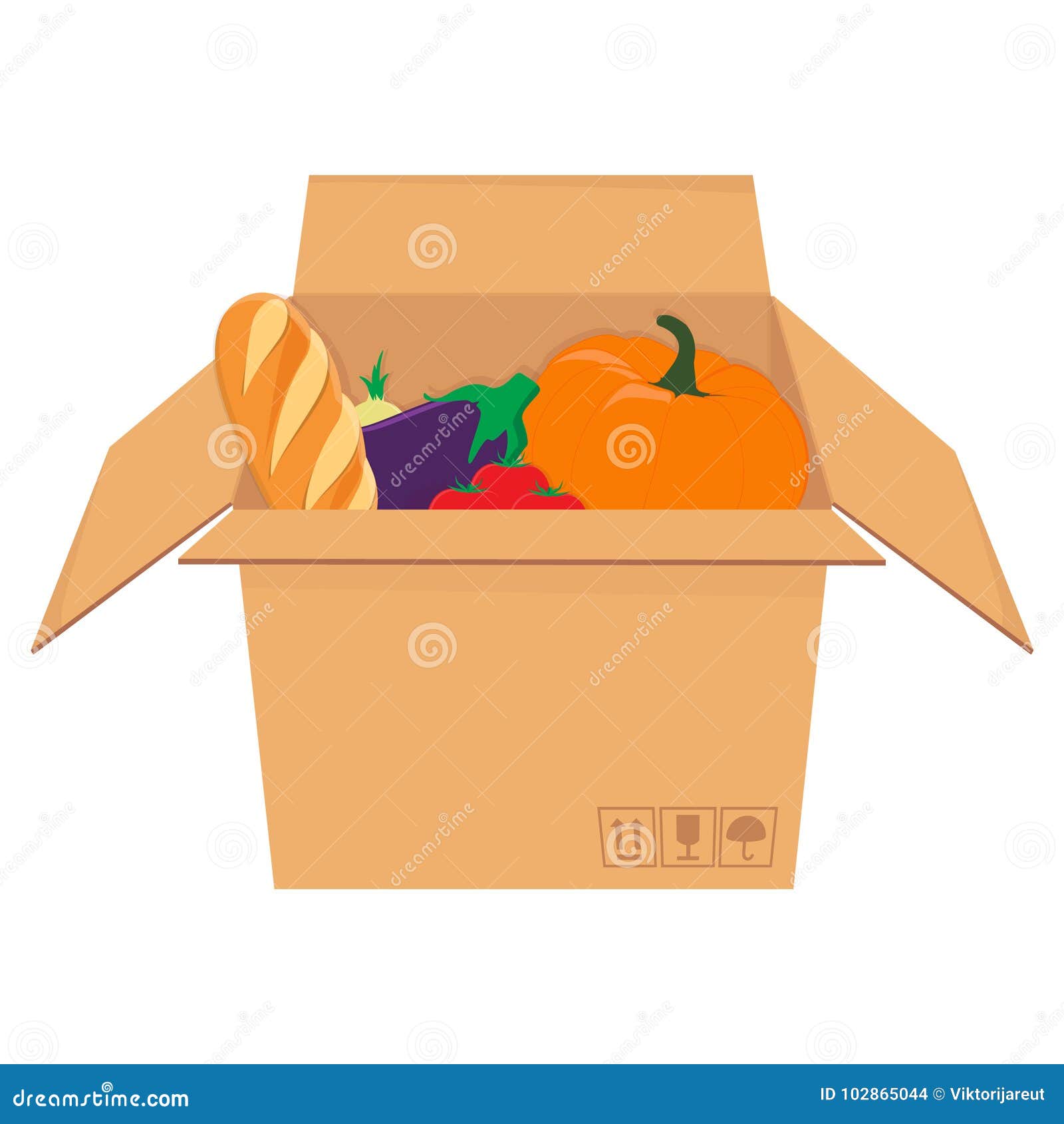 Box with food stock illustration. Illustration of goods - 102865044