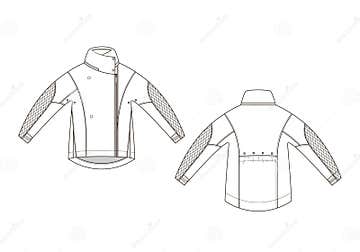 Fashion Technical Sketch of Jacket in Vector Graphic Stock Vector ...