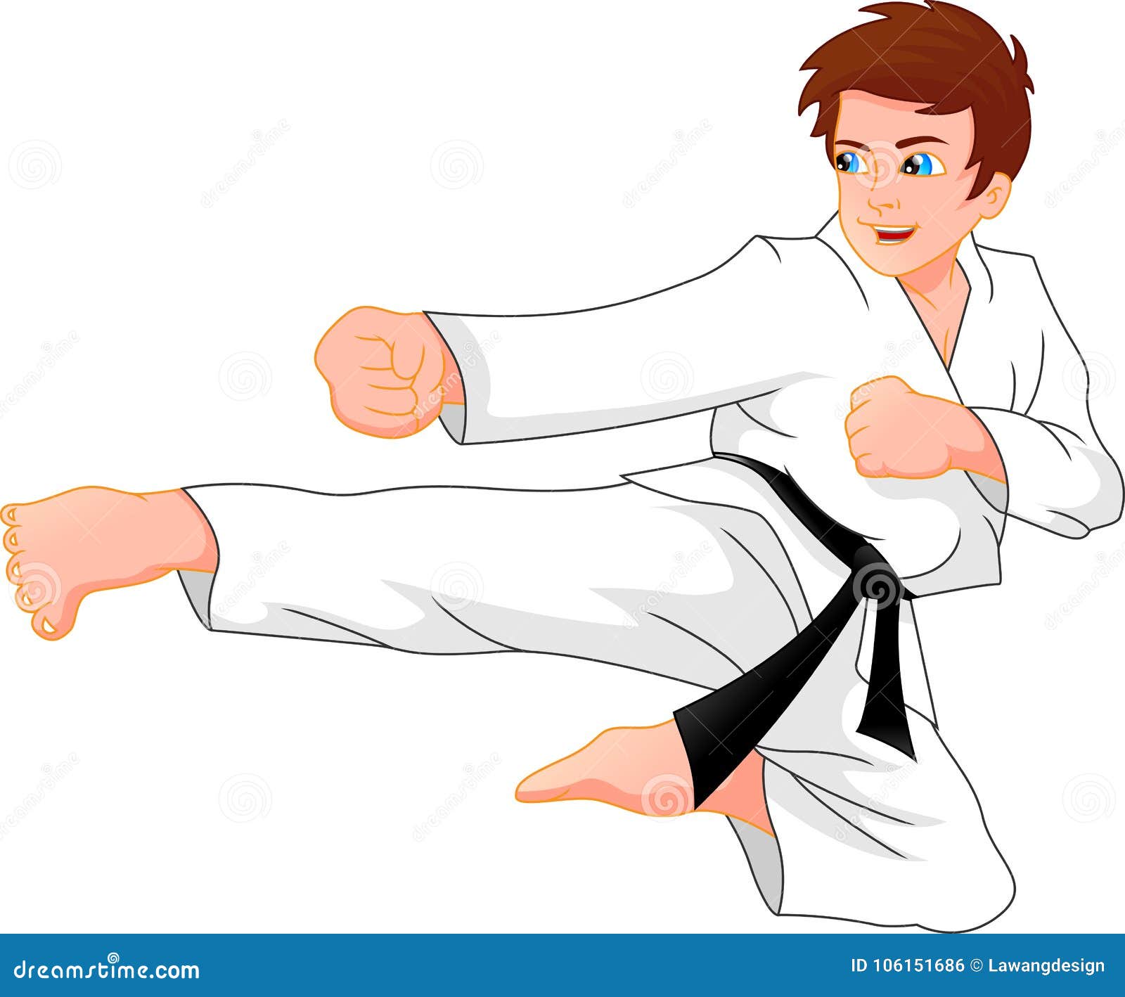 Cute karate boy stock vector. Illustration of painting - 106151686