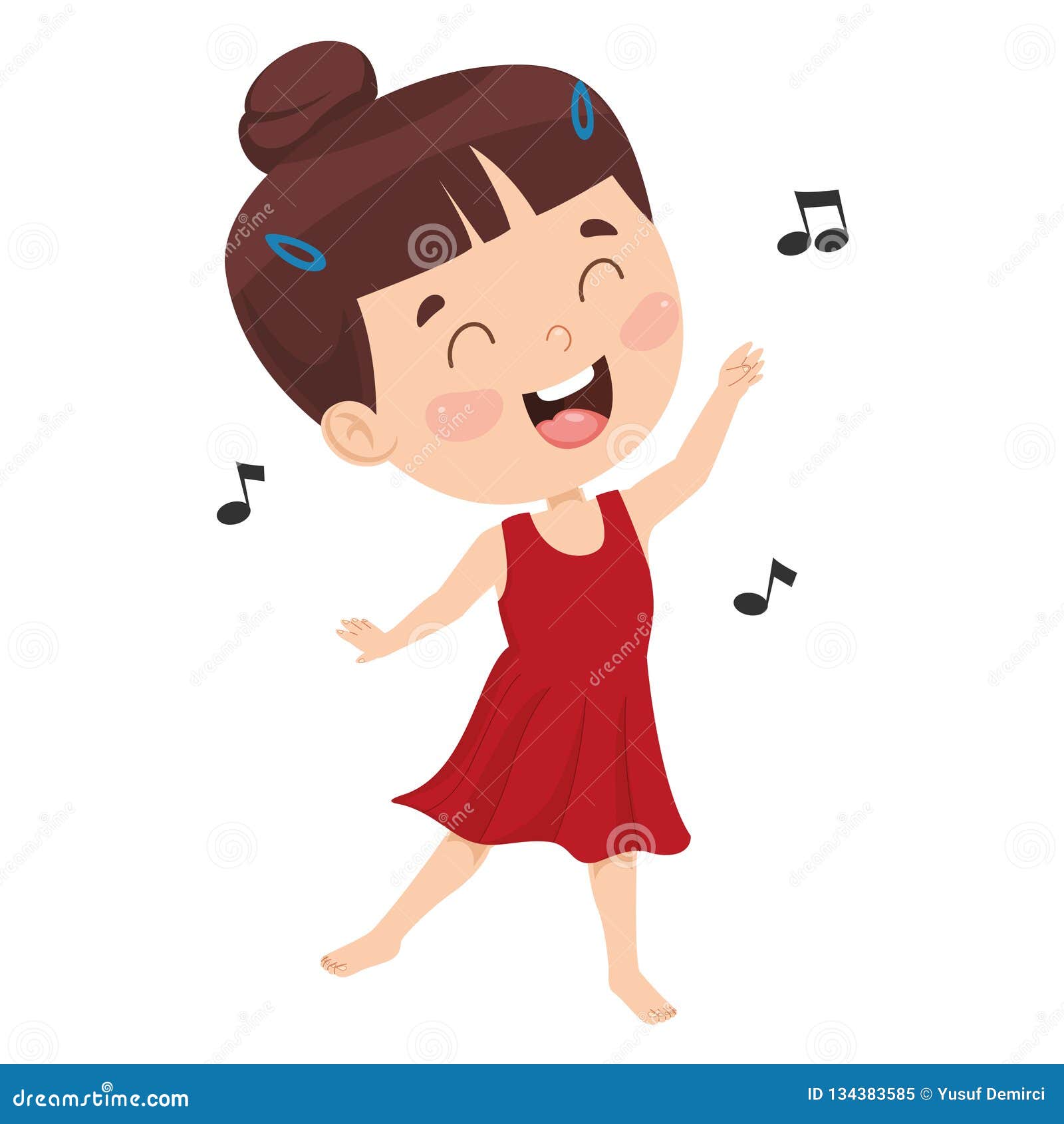 Vector Illustration Of Kid Dancing Stock Vector Illustration Of