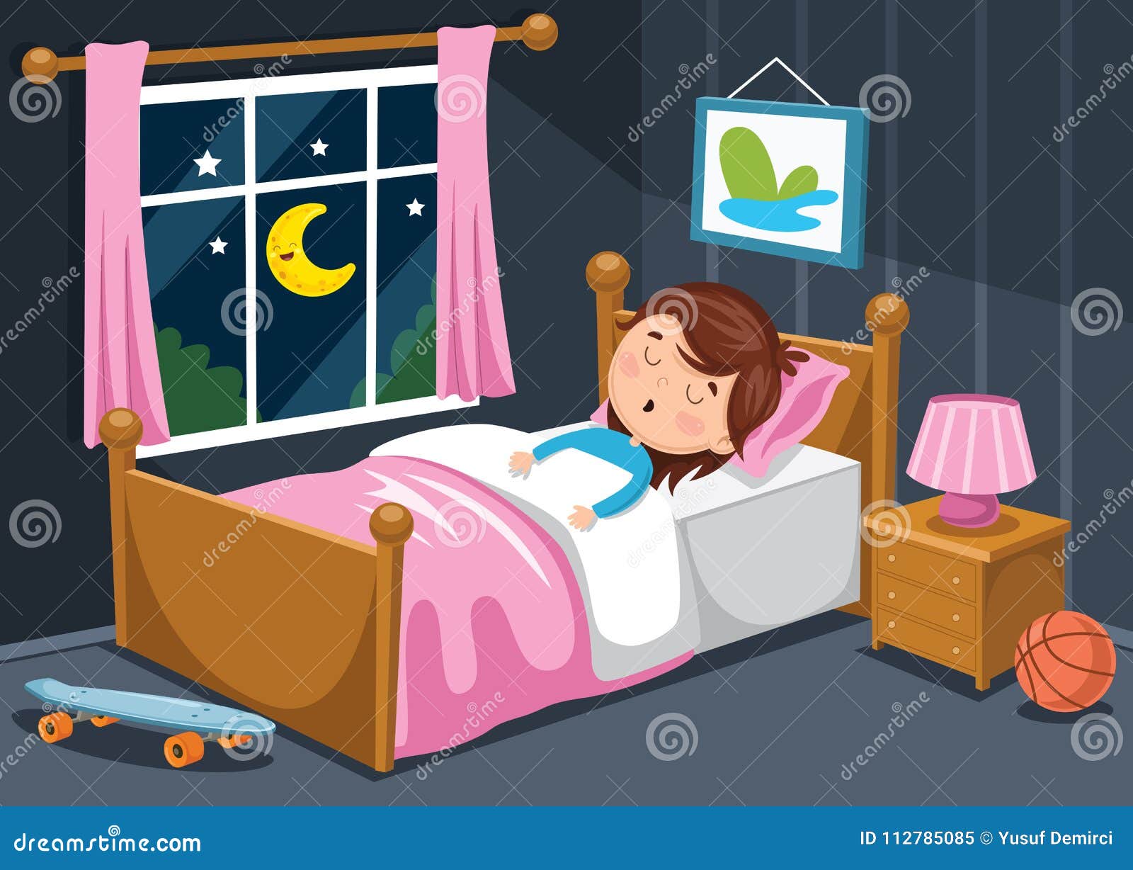 Vector Illustration of Kid Sleeping Stock Vector - Illustration of ...