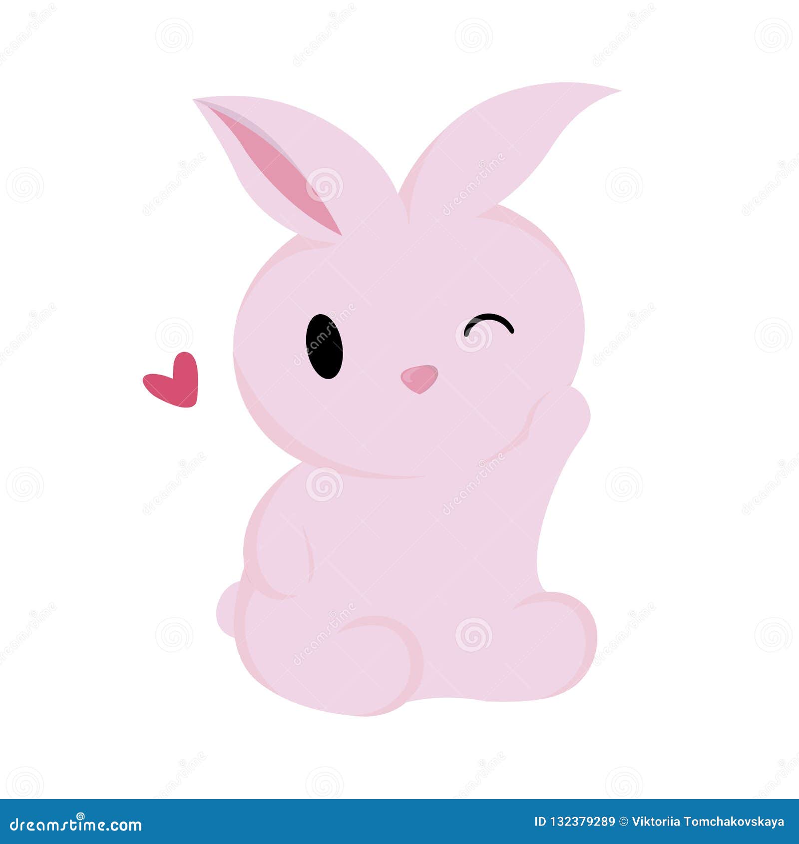 Vector Illustration for Kids Cute Bunny. Pink Bunny Stock Illustration ...