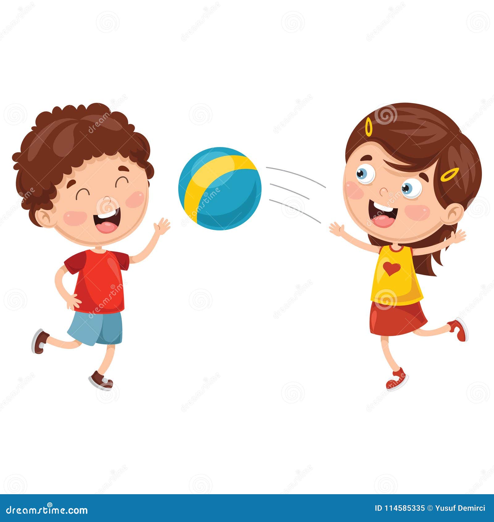 Children playing tag game cartoon art Royalty Free Vector
