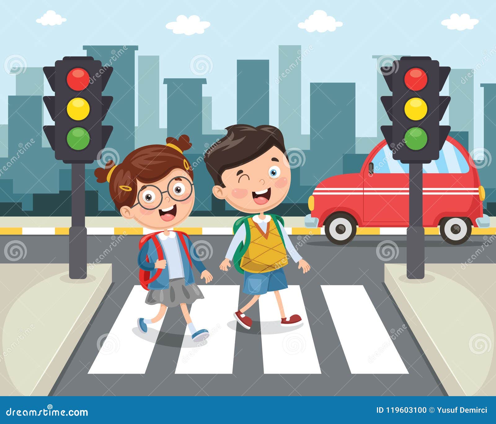 Kids Crosswalk Photos, Images and Pictures