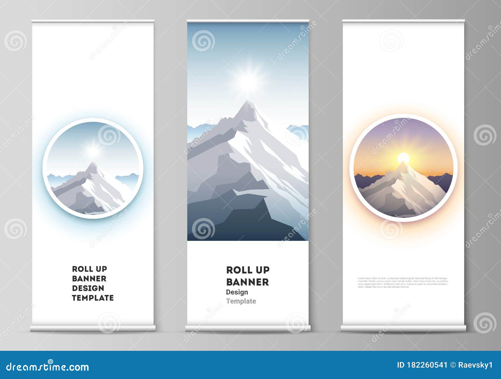 The Vector Illustration Layout of Roll Up Banner Stands, Vertical Regarding Outdoor Banner Design Templates