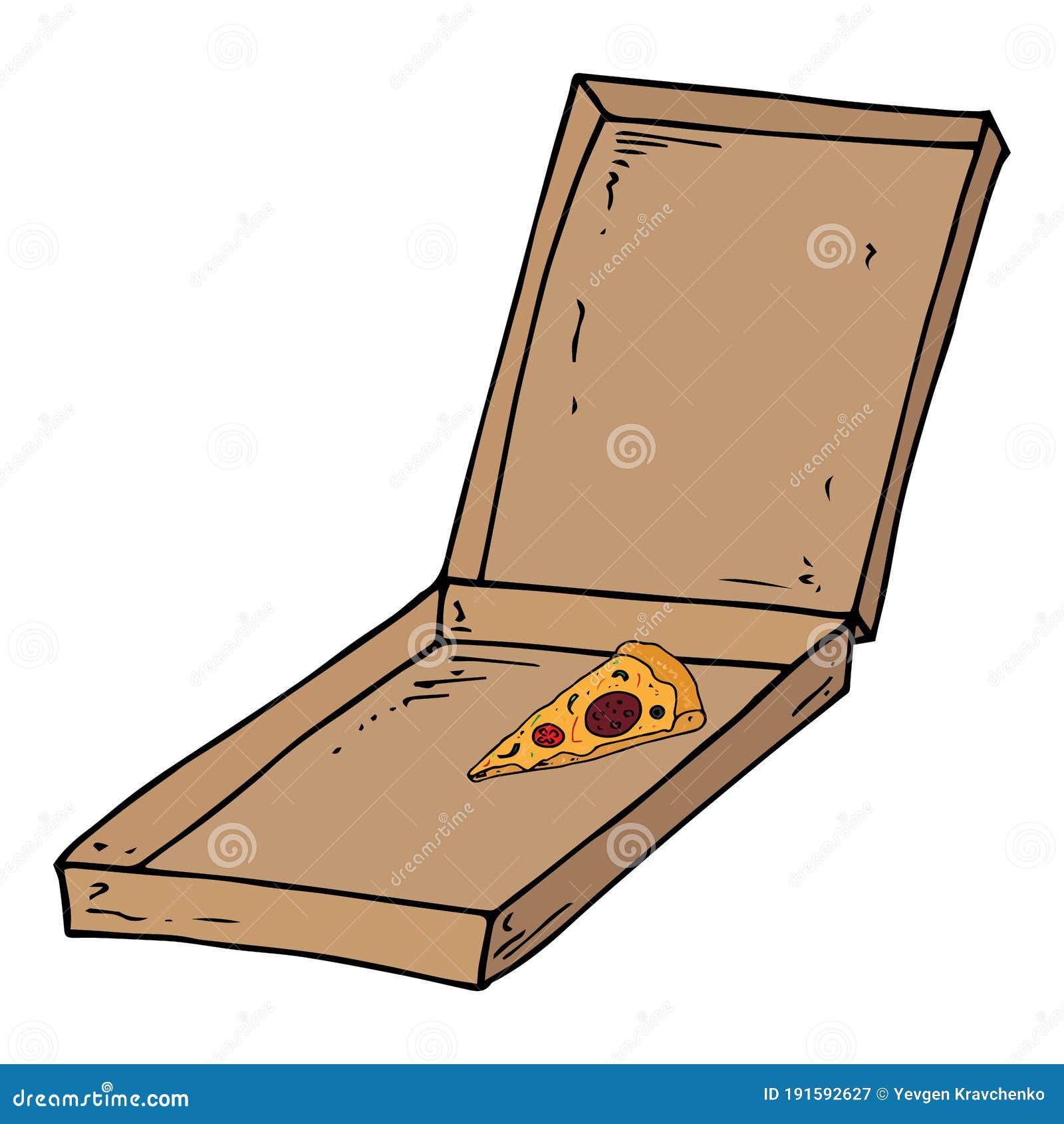 Open pizza box vector illustration.