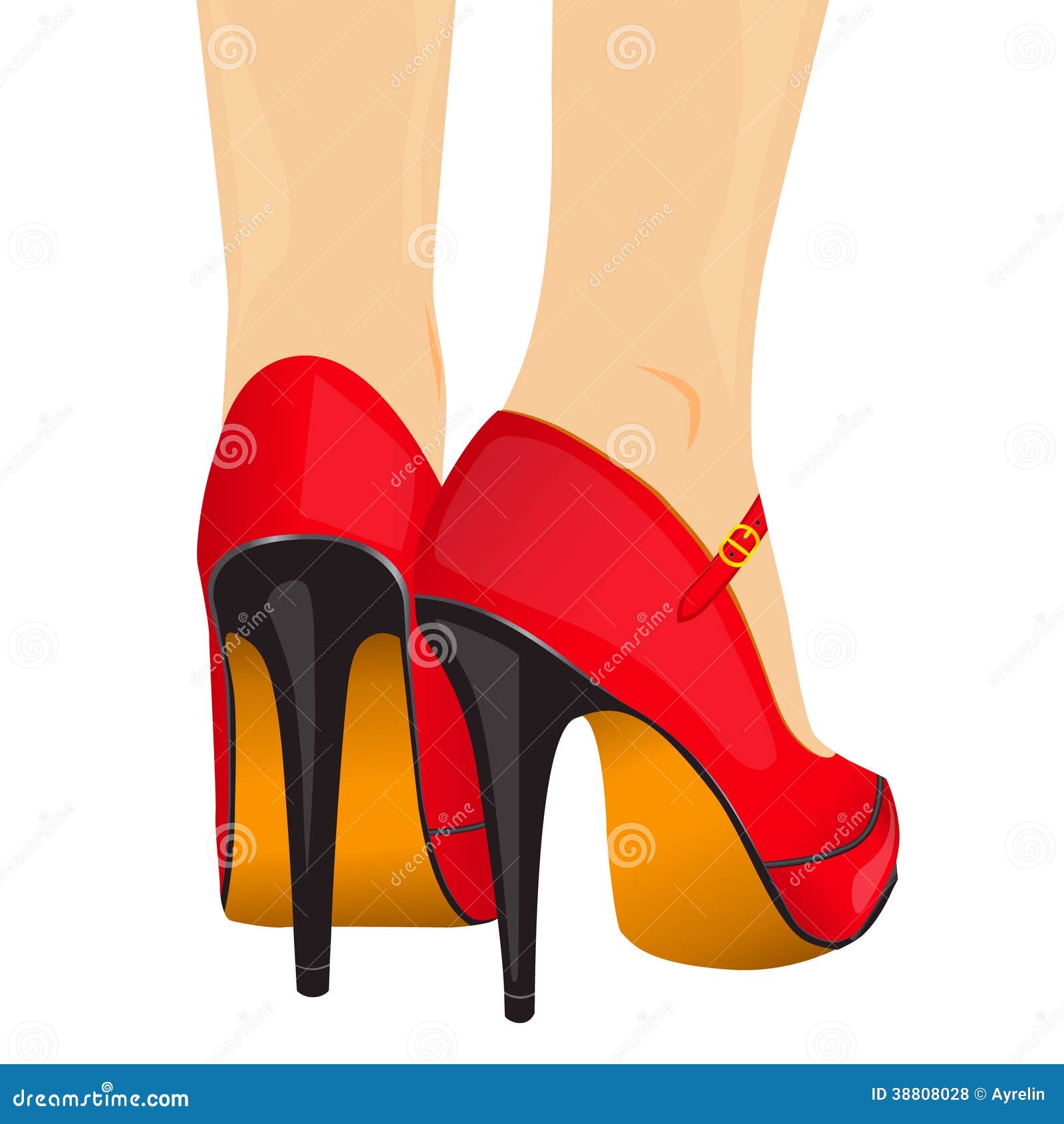 Vector Illustration Legs Red Shoes Stock Illustration - Illustration of ...