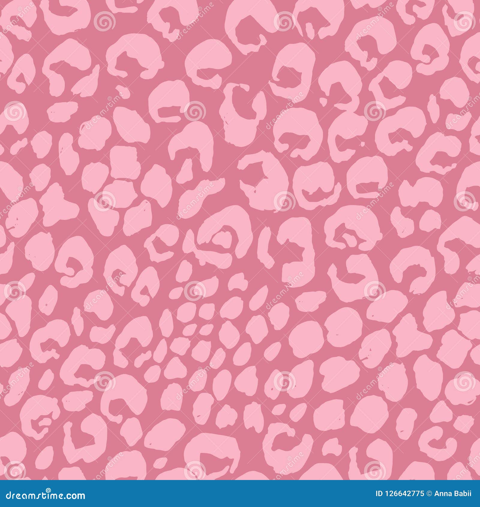 Vector Illustration Leopard Print Seamless Pattern. Pink Hand Drawn ...