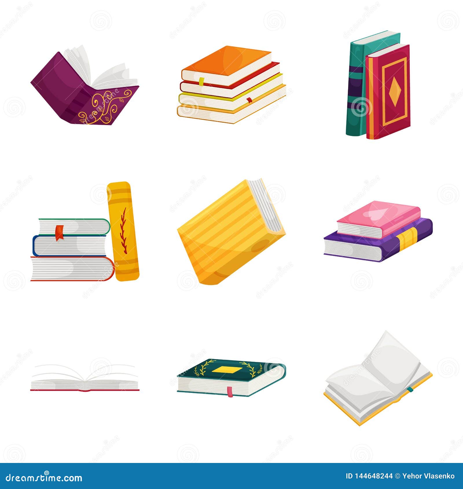 Download Vector Design Of Library And Bookstore Icon. Set Of ...