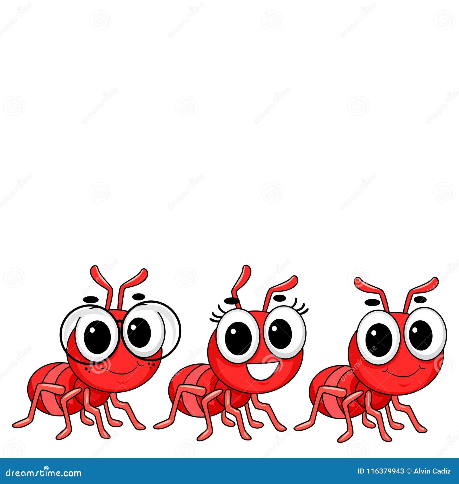 Vector Illustration of Little Ant in Line Stock Vector Illustration