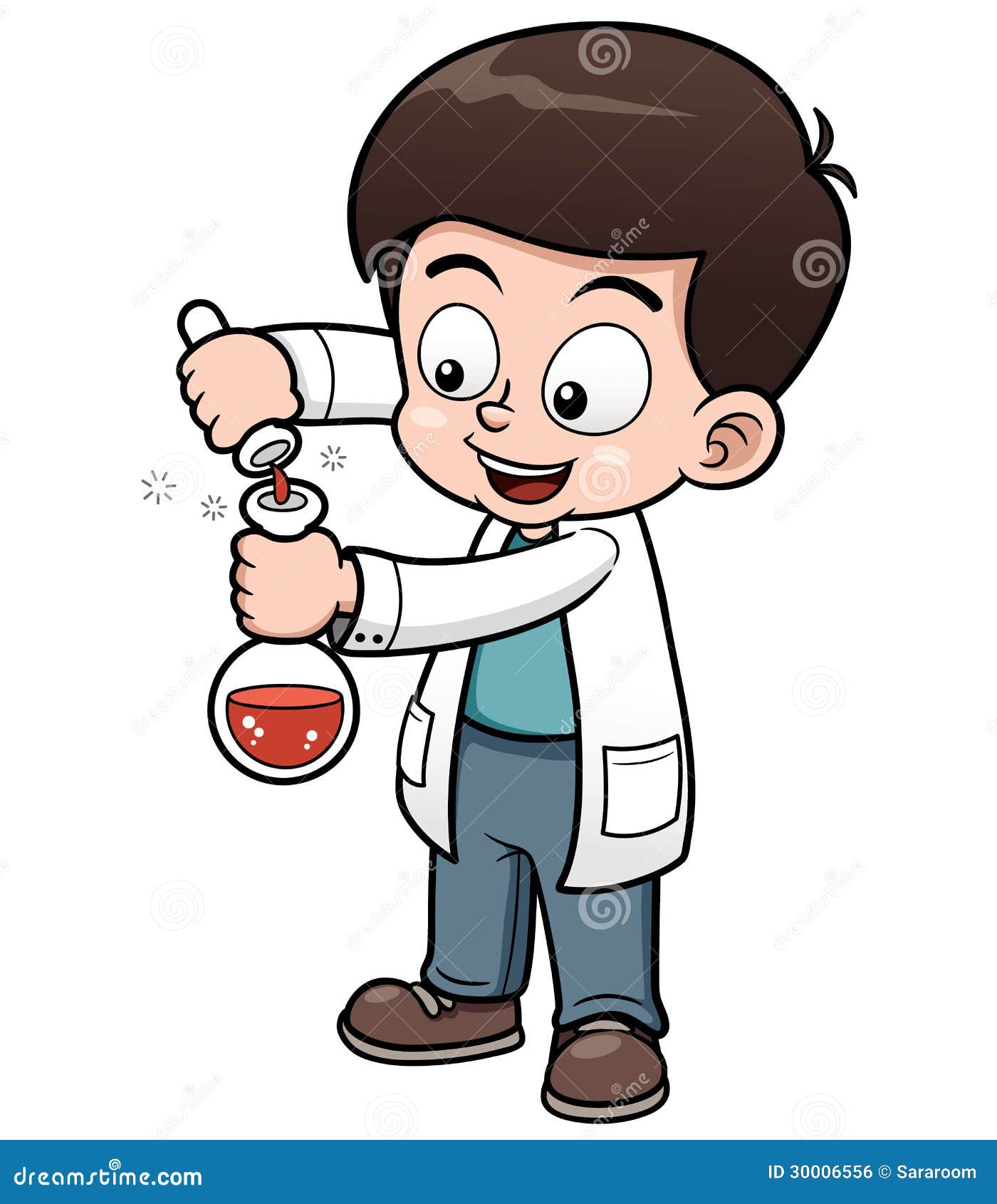 kid scientist cartoon