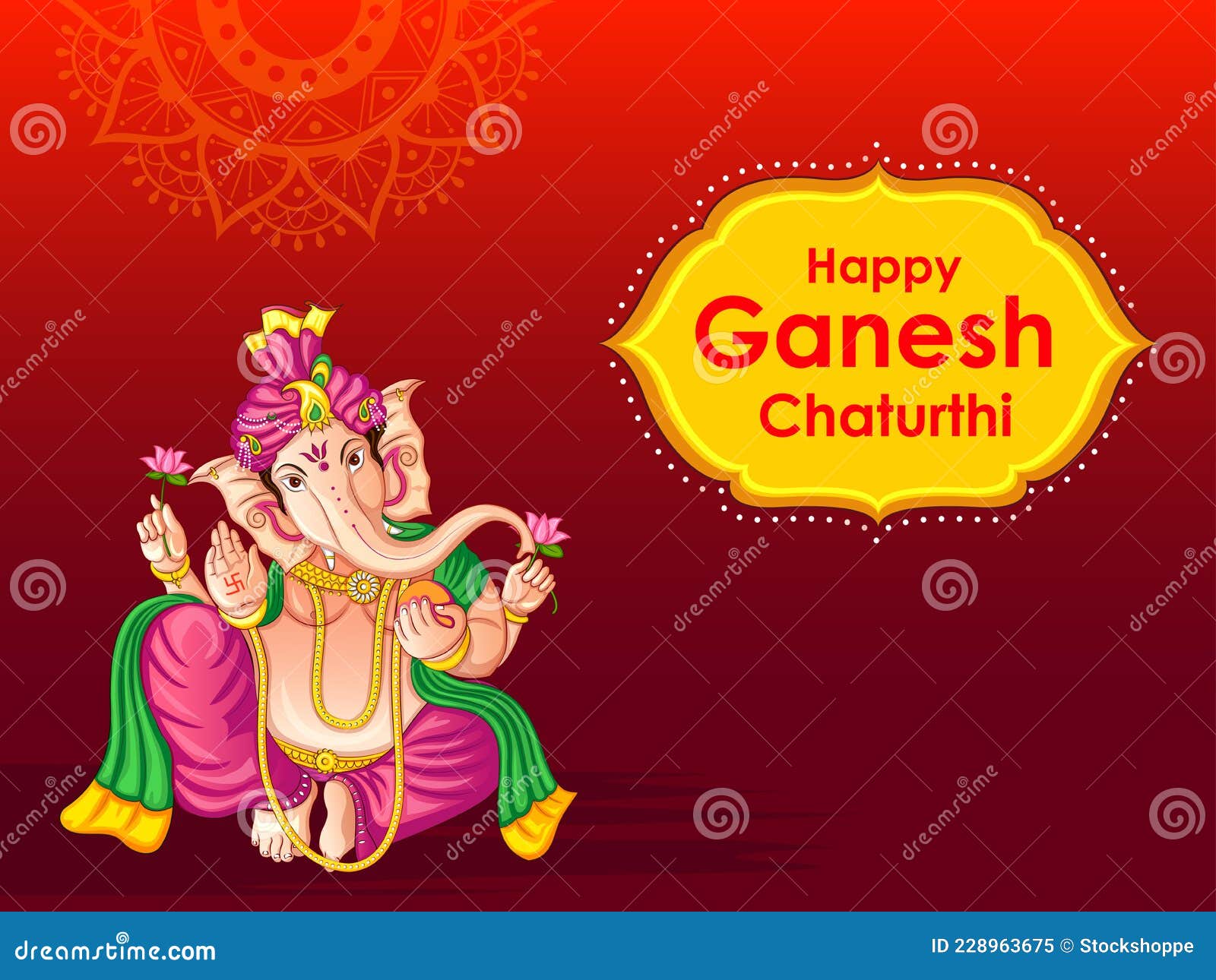 Lord Ganapati for Happy Ganesh Chaturthi Festival Religious Banner ...