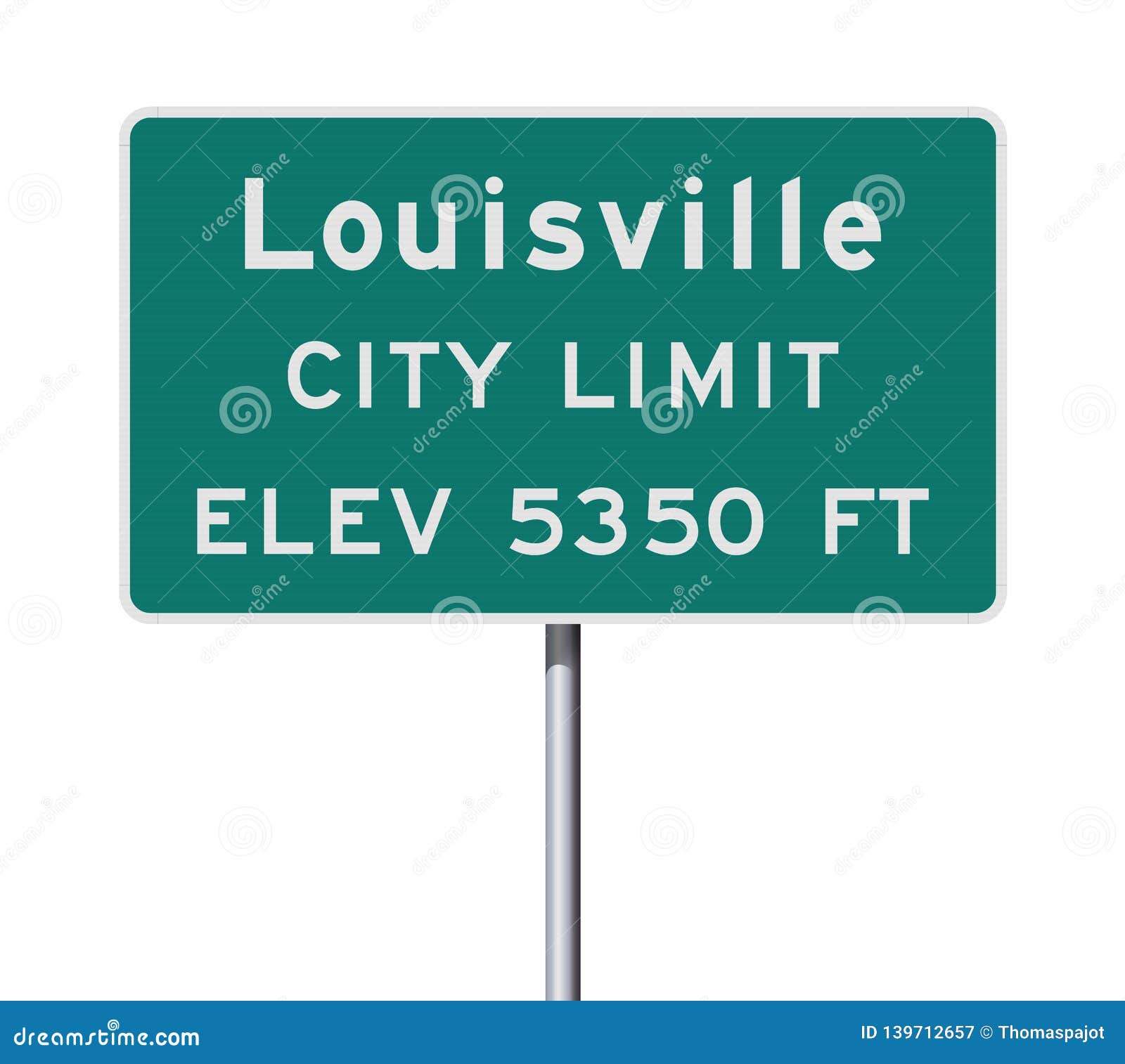 Louisville green road sign Royalty Free Vector Image