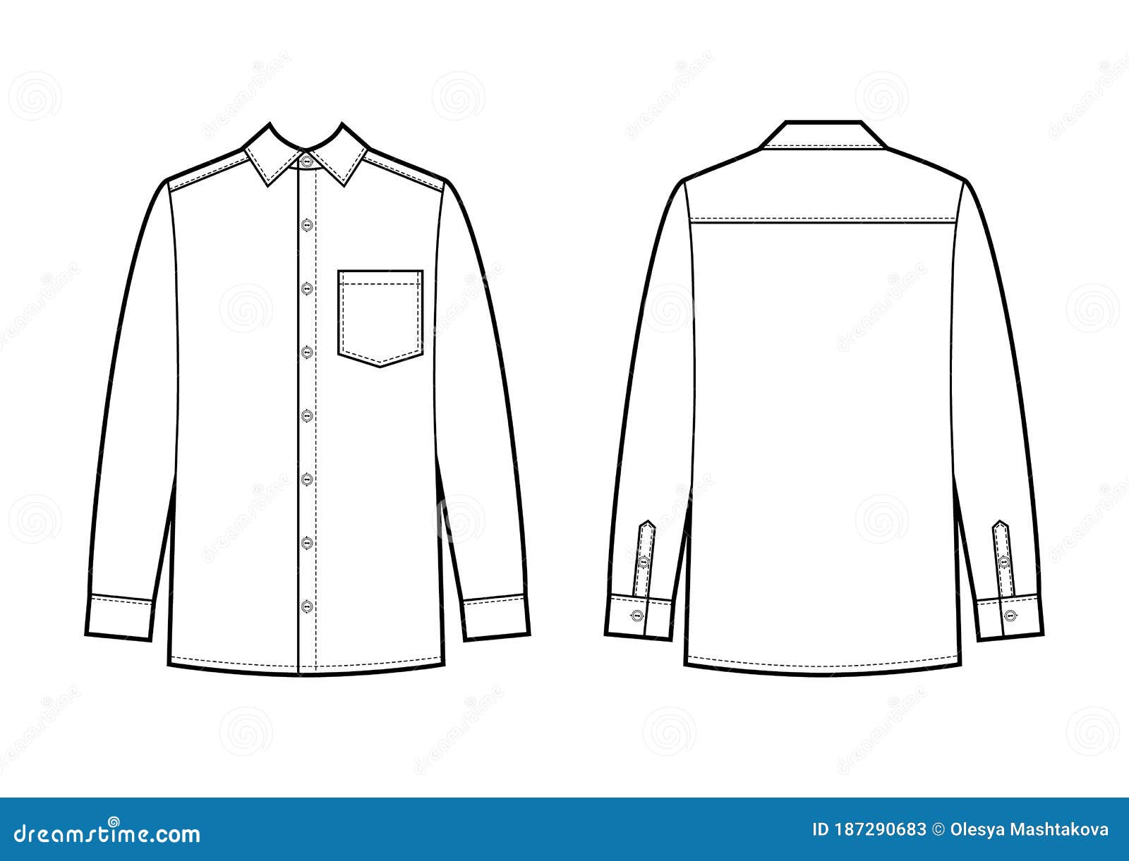 Vector Illustration of Man`s Business Shirt Stock Illustration ...