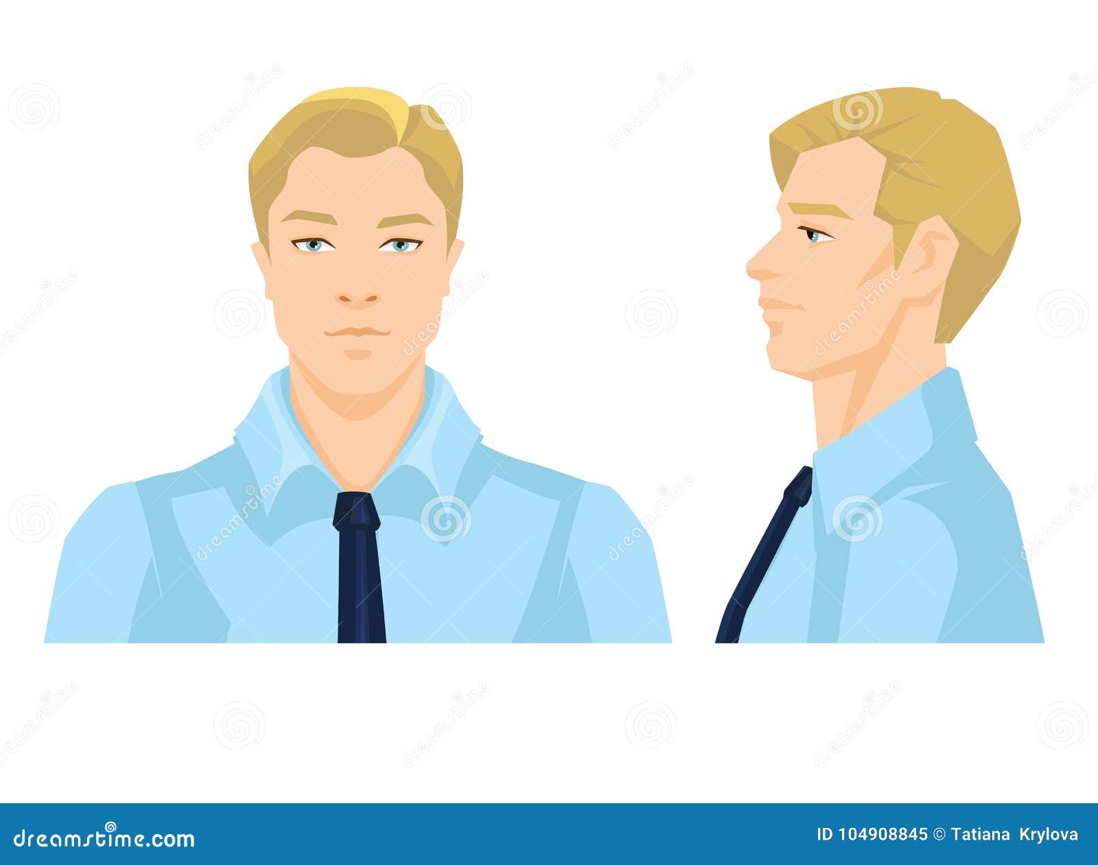 Vector Illustration Of Man`s Face On White Background. Stock Vector