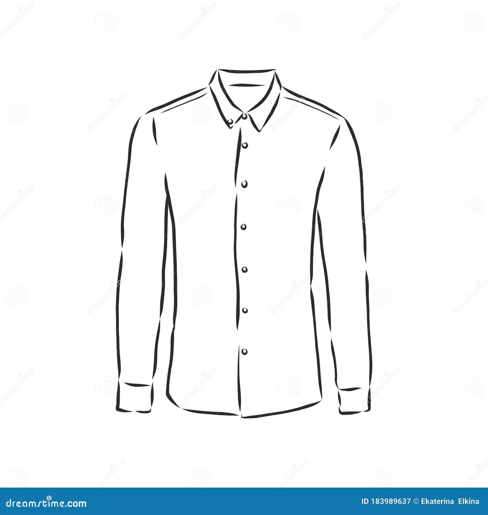 Vector Illustration of Man`s Shirt. Front . Men`s Shirt, Vector Sketch ...