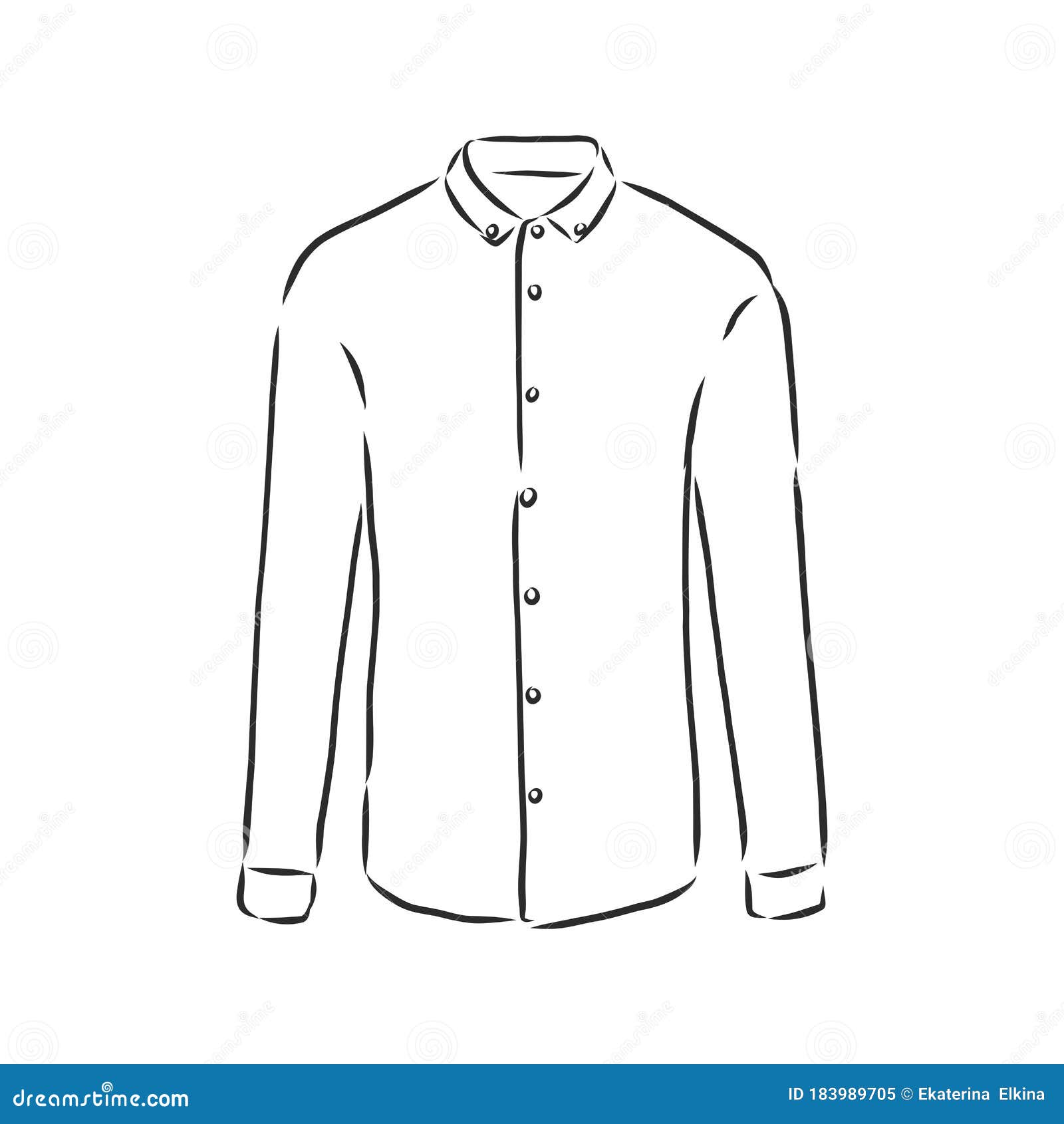 Vector Illustration of Man`s Shirt. Front . Men`s Shirt, Vector Sketch ...