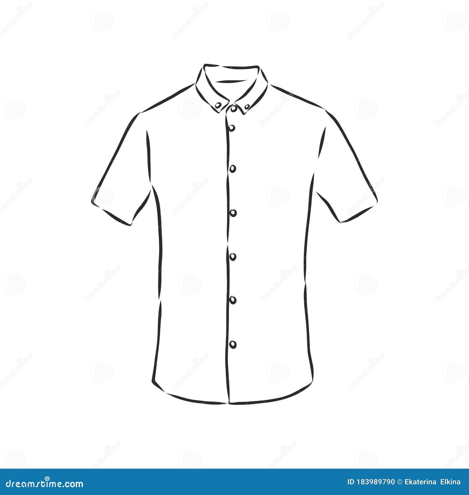 Vector Illustration of Man`s Shirt. Front . Men`s Shirt, Vector Sketch ...