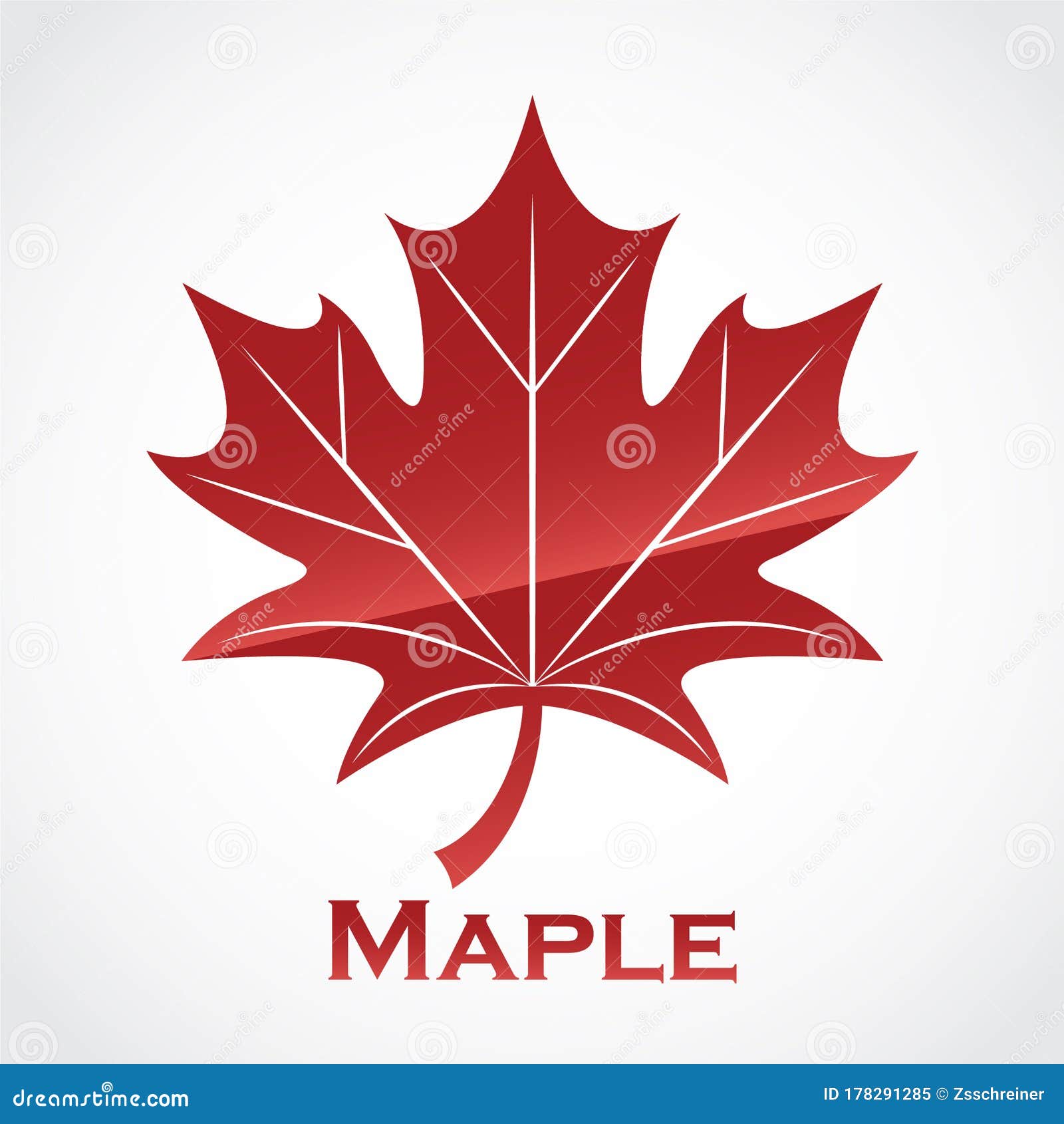 Maple Leaf Glossy Red Logo Stock Vector Illustration Of Object 178291285