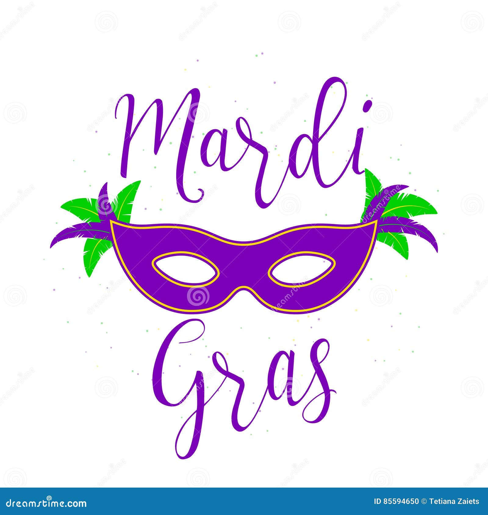 Vector Illustration of Mardi Gras Background with Typography Text Stock ...