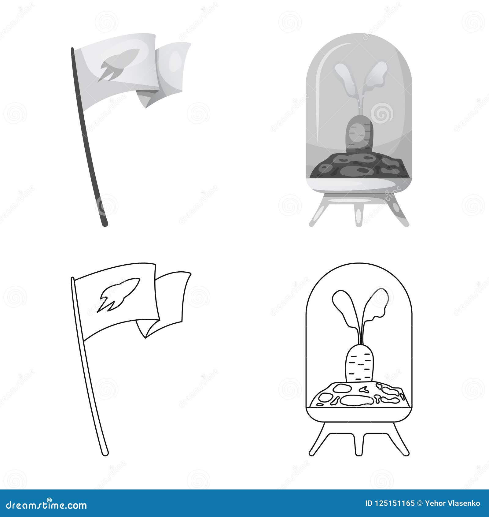 Vector Design Of Mars And Space Symbol Set Of Mars And