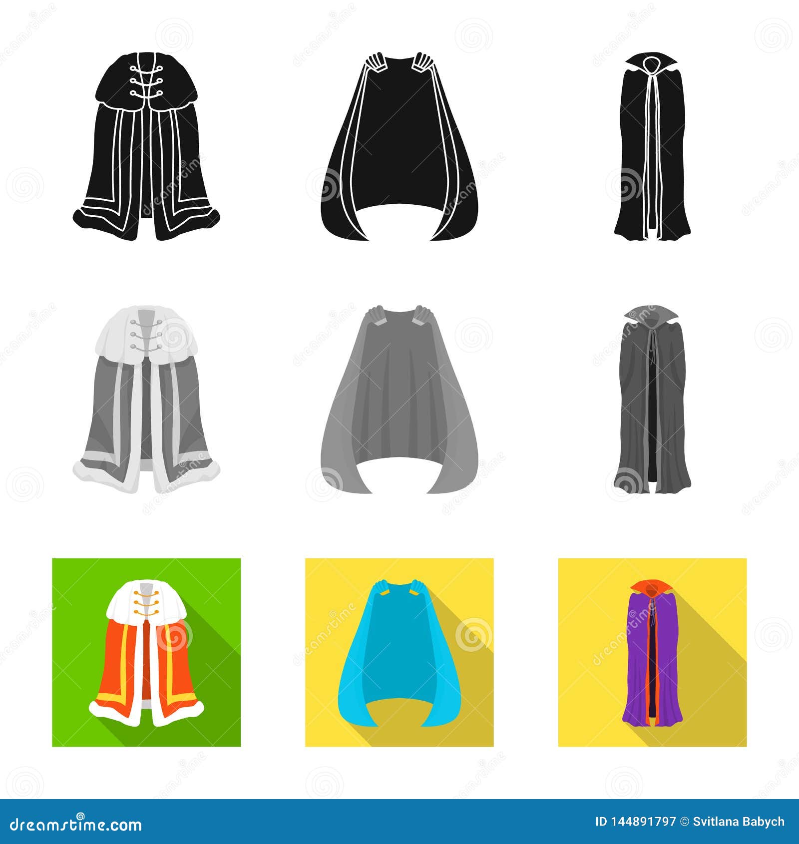 Vector Illustration of Material and Clothing Icon. Set of Material and ...