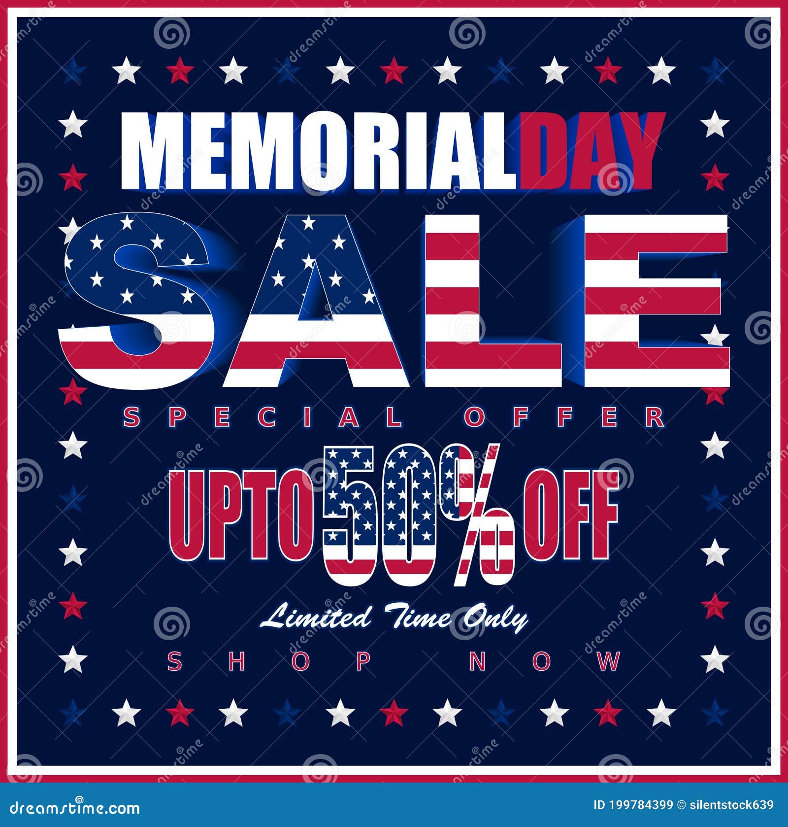 Vector Illustration for Memorial Day Sale. Stock Vector Illustration of celebration, deck