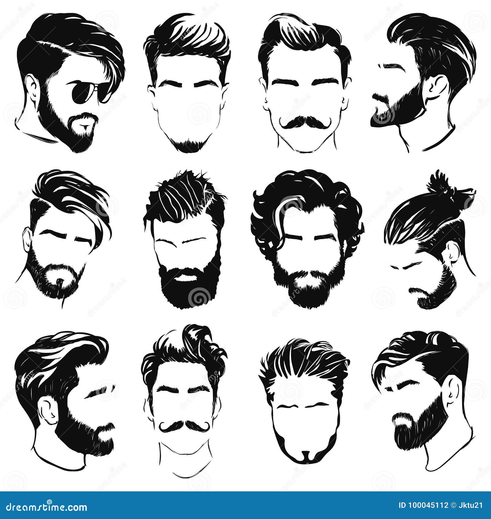 Illustration of Men Hairstyle Silhouettes Stock Vector - Illustration of barber, mustache: 100045112 Illustration of Men Hairstyle Silhouettes Stock Vector - Illustration of barber, mustache: 100045112
