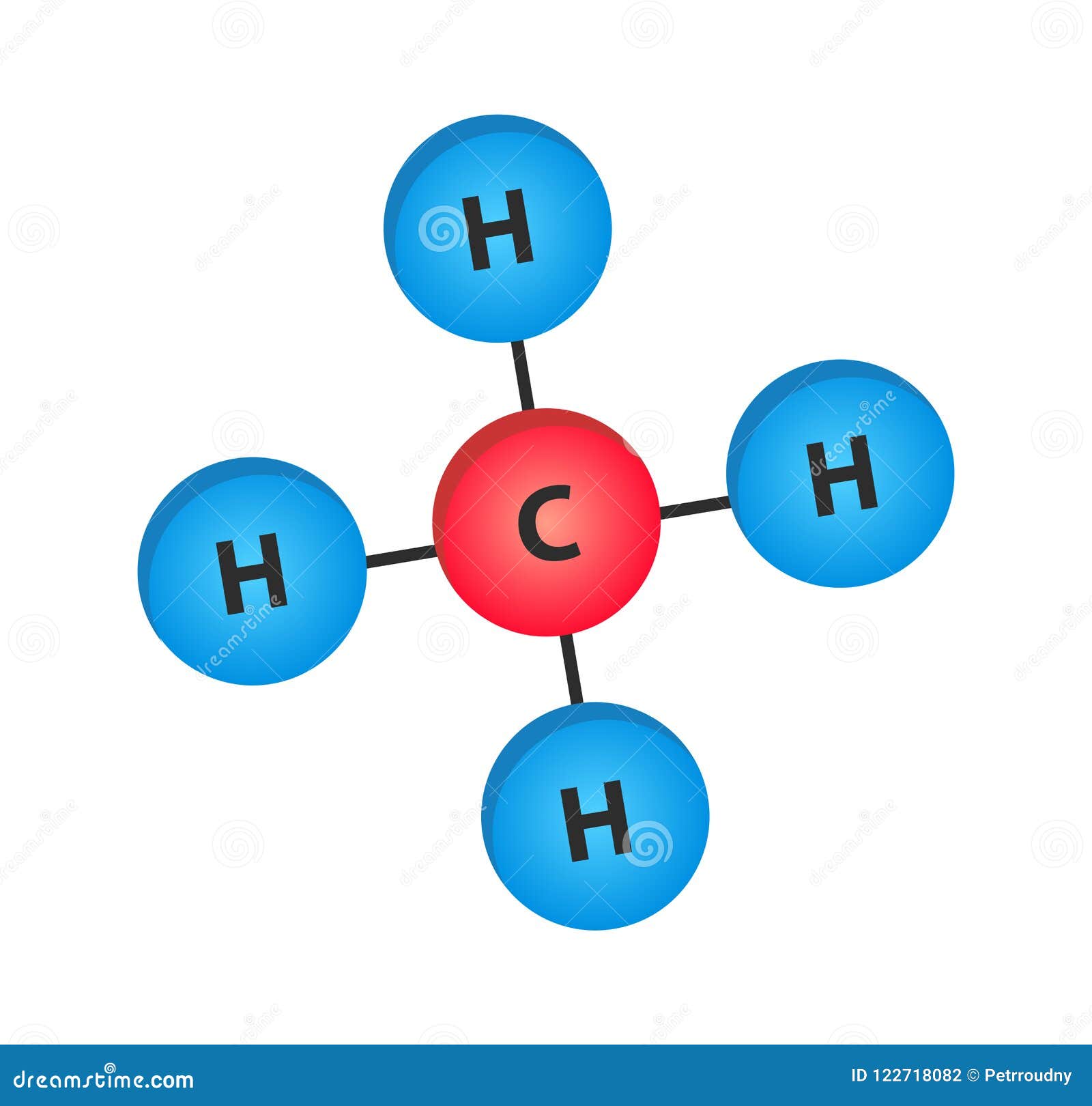 Methane Molecule - Structural Formula Stock Vector - Illustration of ...