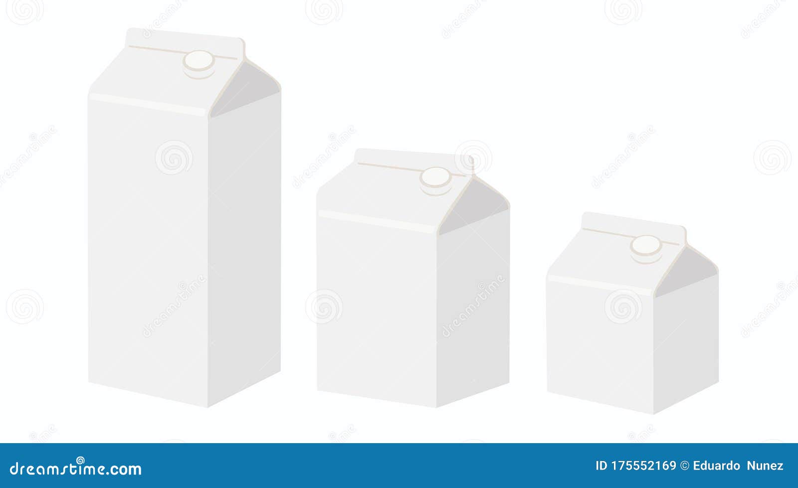 Vector Illustration Of Milk Box Isometric View, Different Sizes Stock Vector Illustration of
