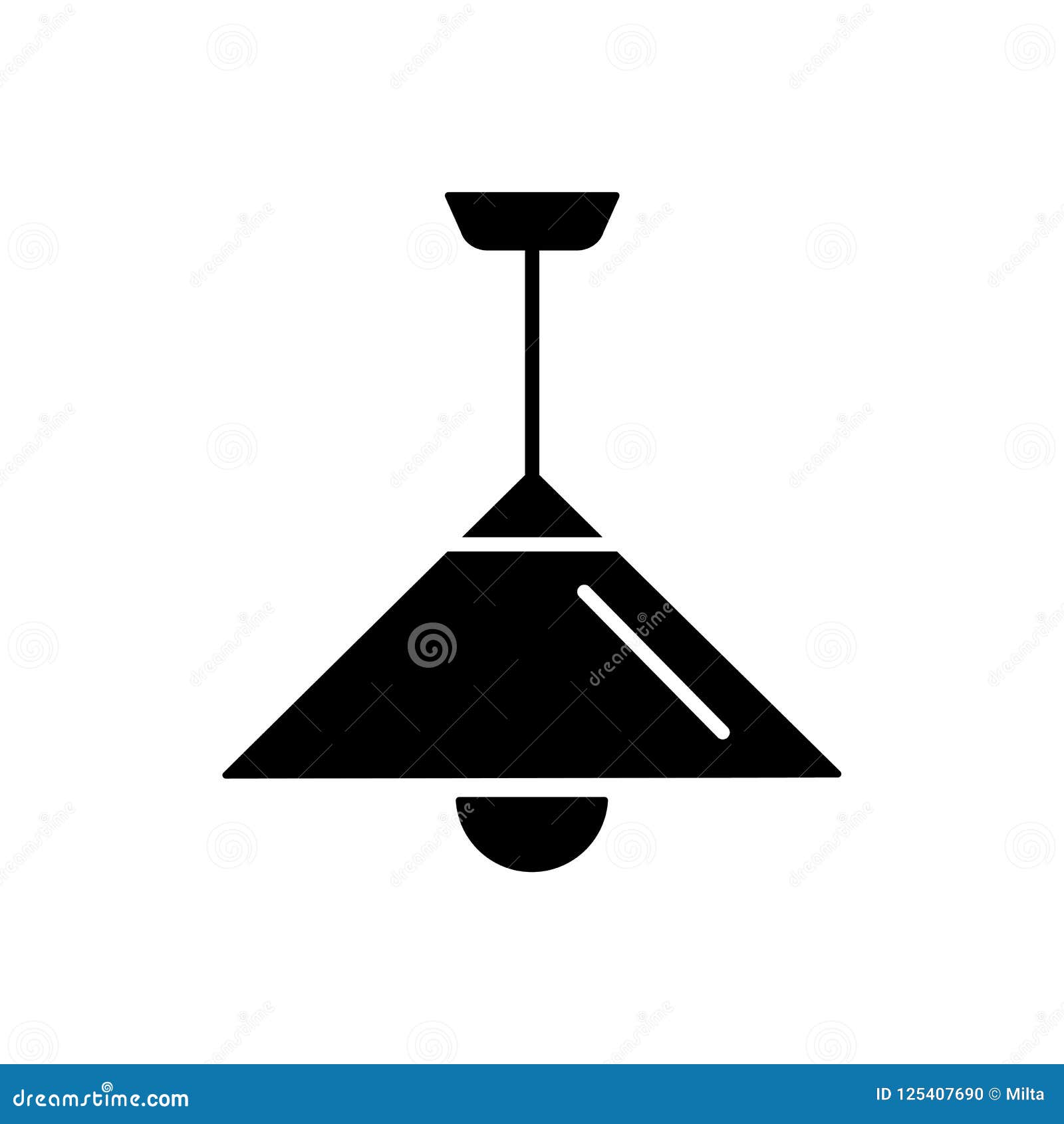 Vector Illustration Of Modern Ceiling Lamp Flat Icon Of