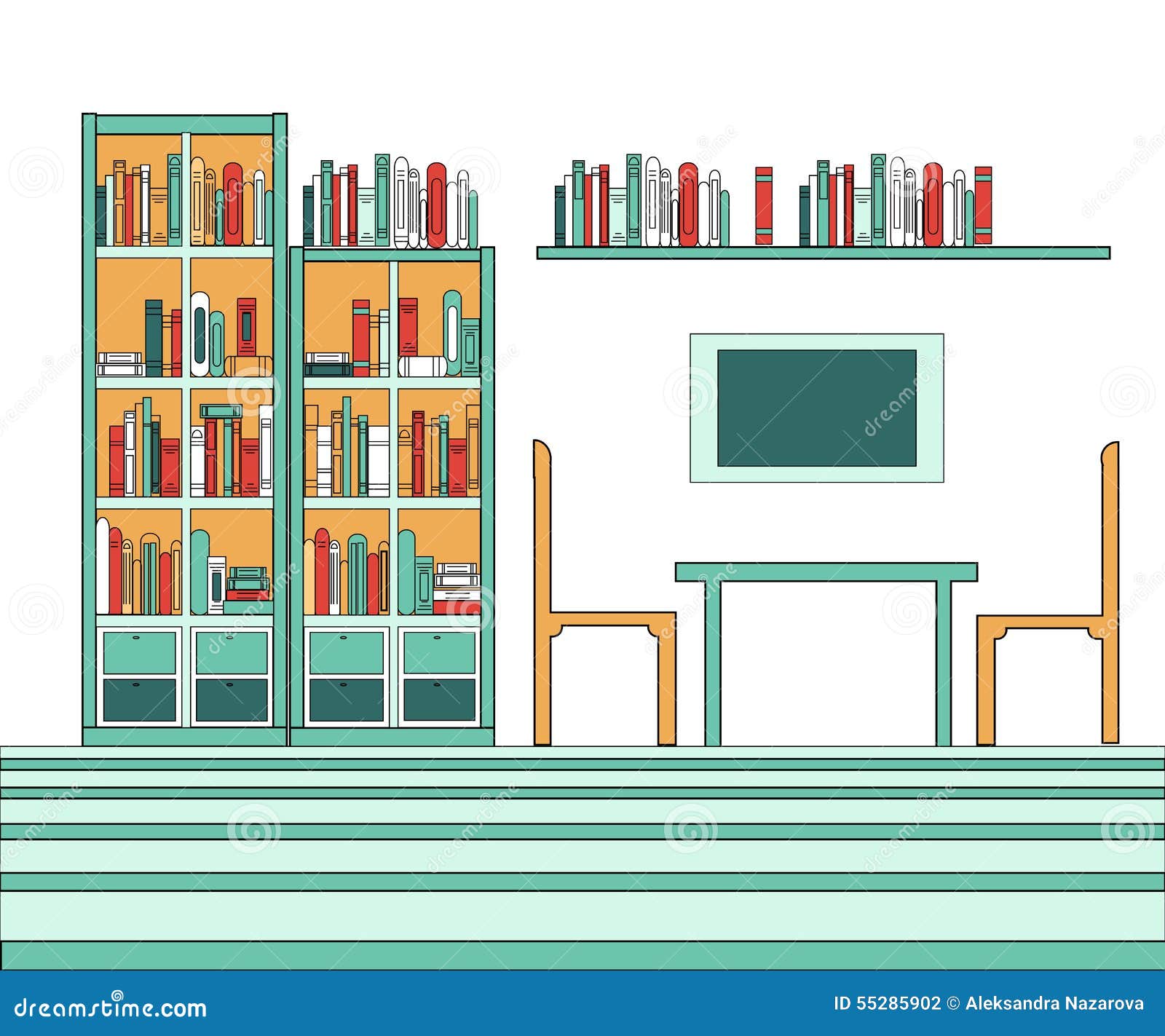 Download Vector Illustration Of Modern Creative Library Stock ...