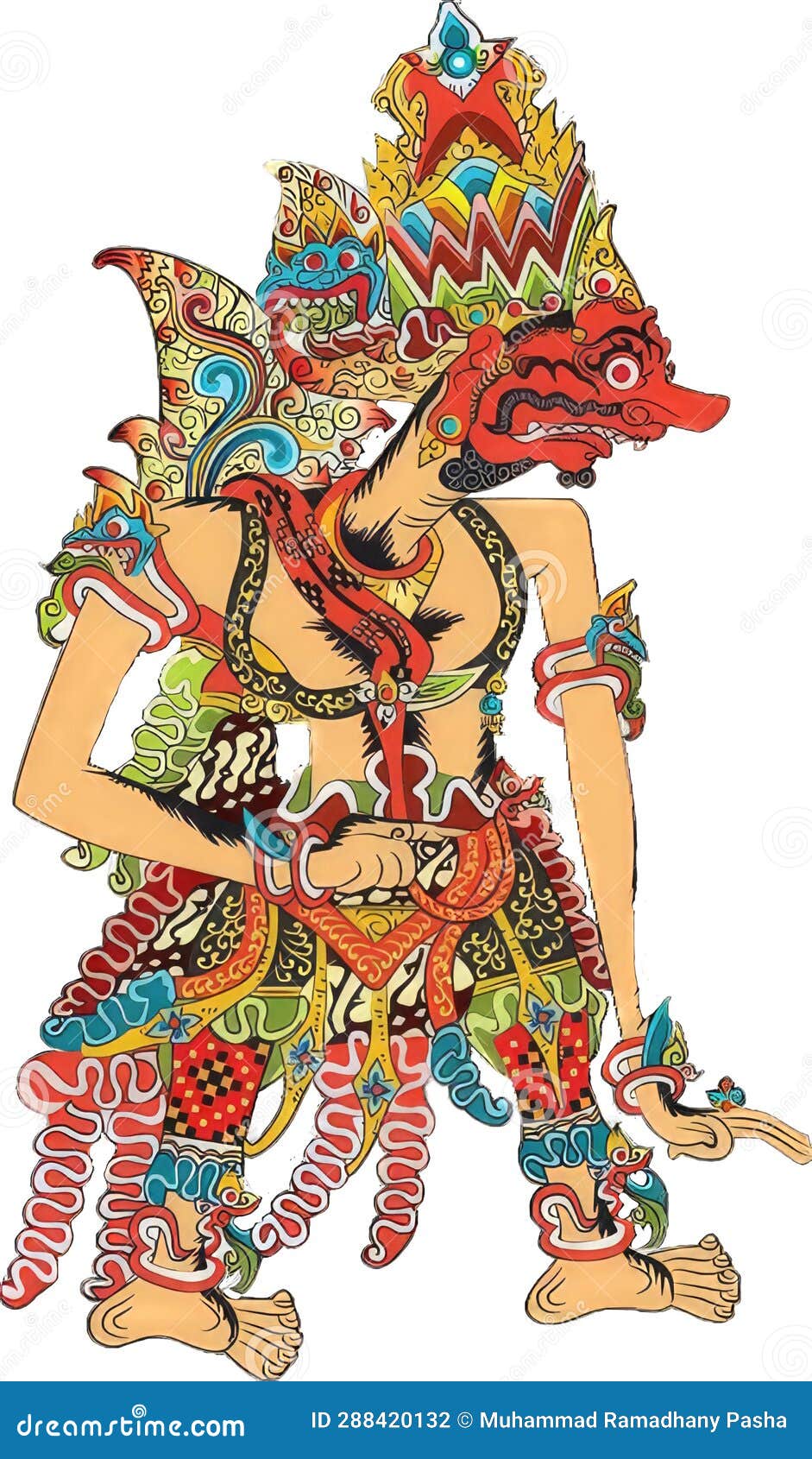 Vector Illustration, Modification of Wayang Kulit Purwa, Character of