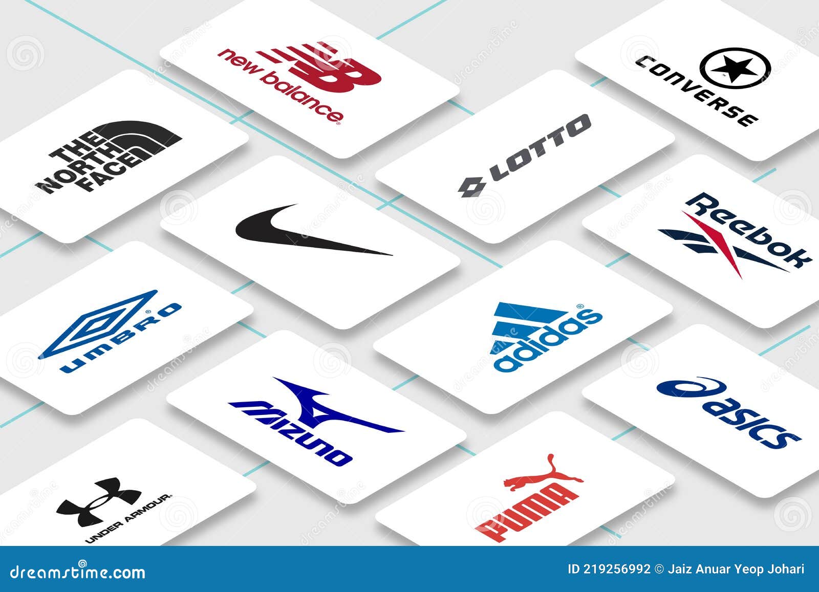 Vector Illustration of Multiple Popular Sports Manufacturer Business ...