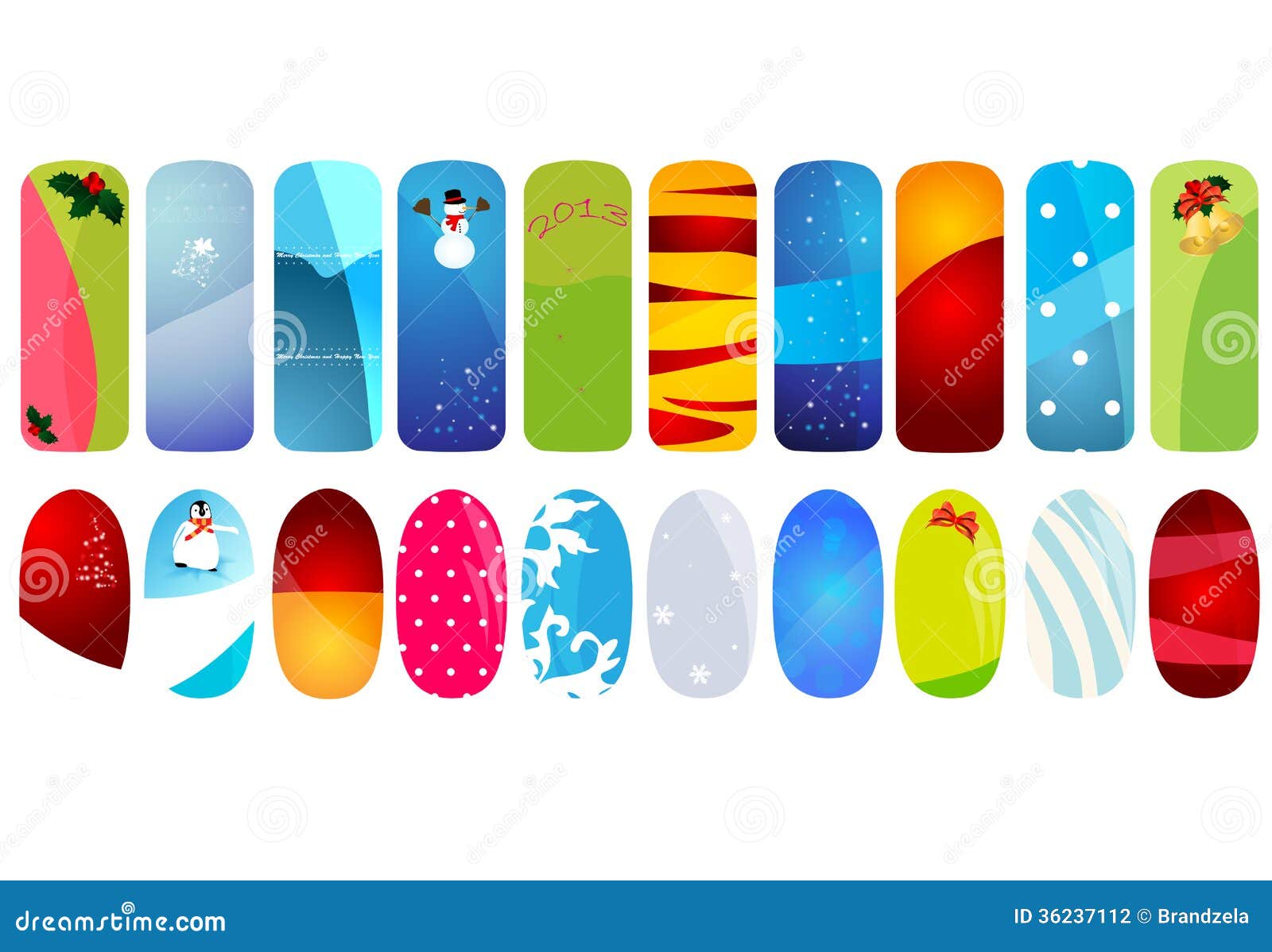 Download Vector Illustration Of Nail Designs With Holidays Stock ...