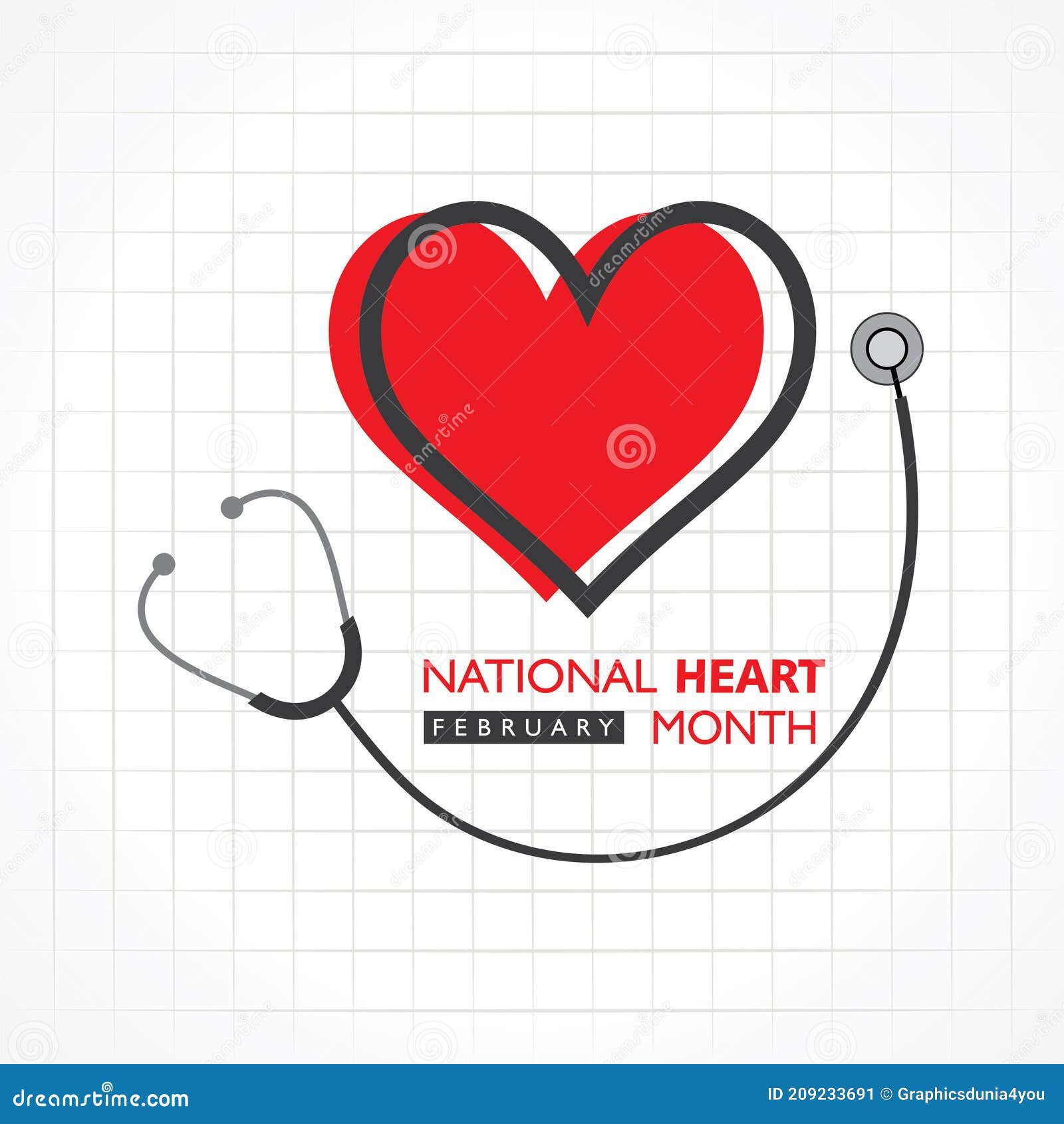 National Heart Month Observed in February Stock Vector - Illustration ...