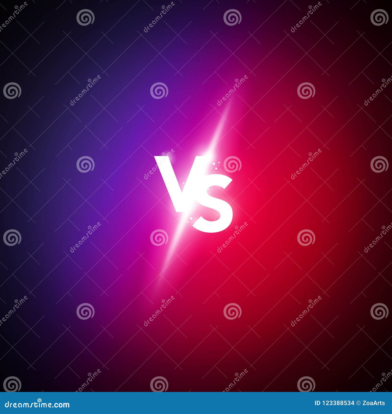   neon versus logo vs letters for sports and fight competition. battle match, game concept competitive vs.