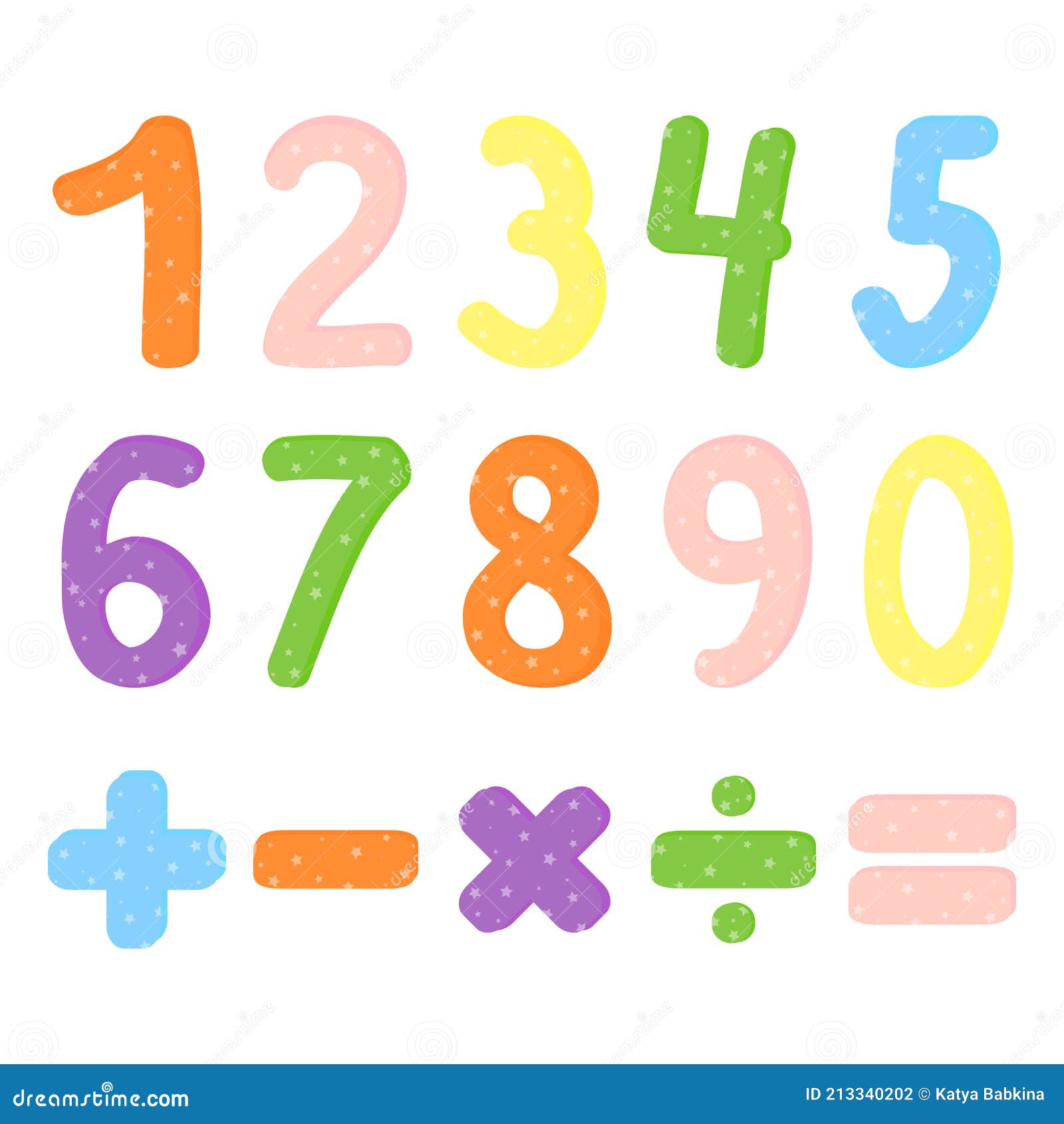 Numbers from zero to nine stock vector. Illustration of math
