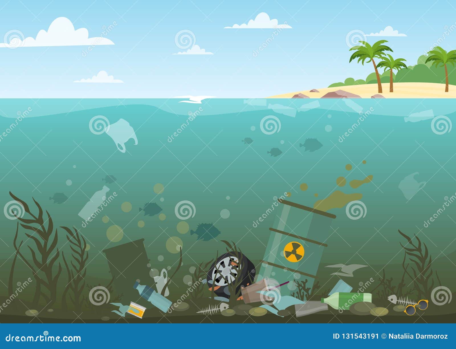 pollution of water clipart